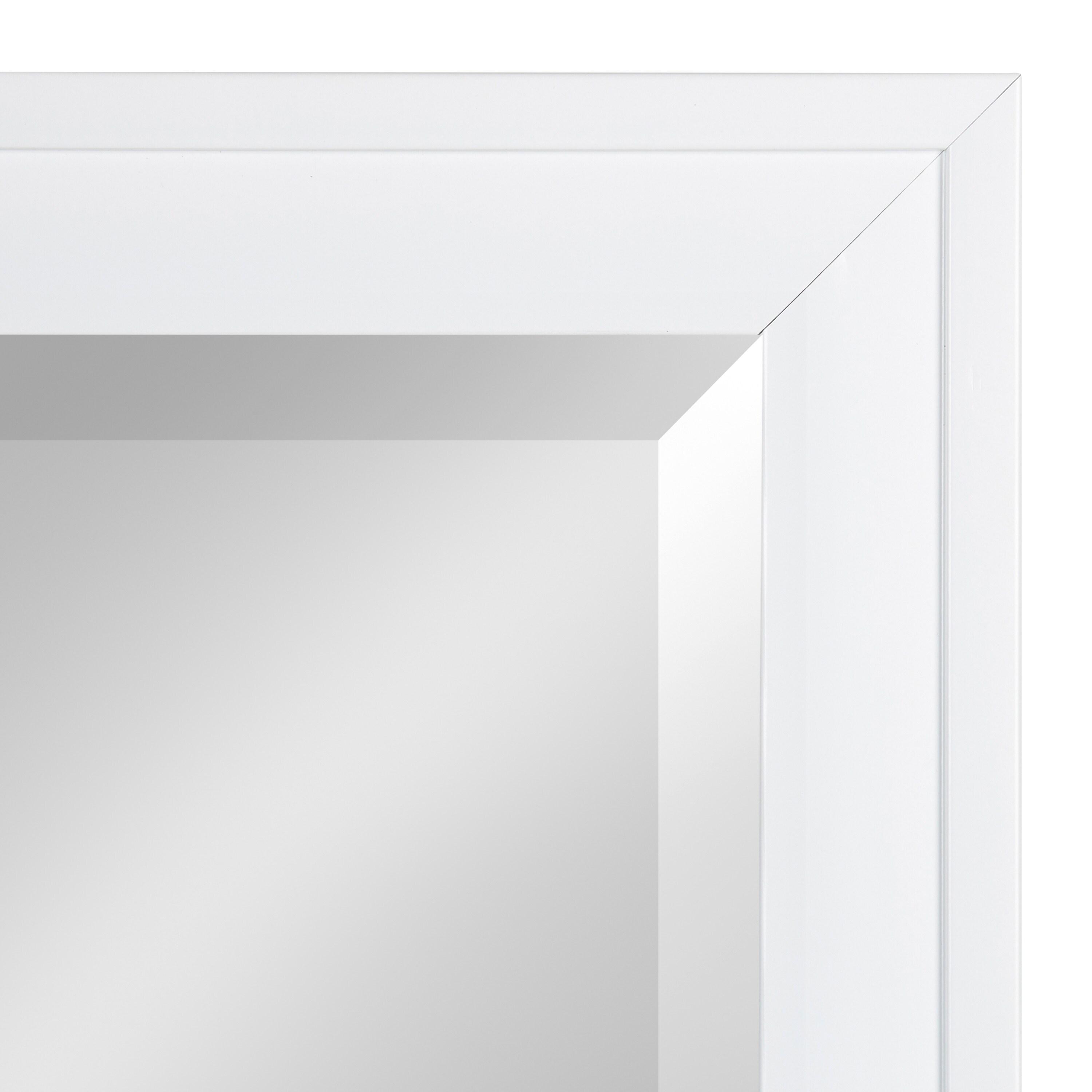 19.5" x 51.5" Bosc Full Length Wall Mirror White - DesignOvation: Modern Rectangle, No Assembly Required