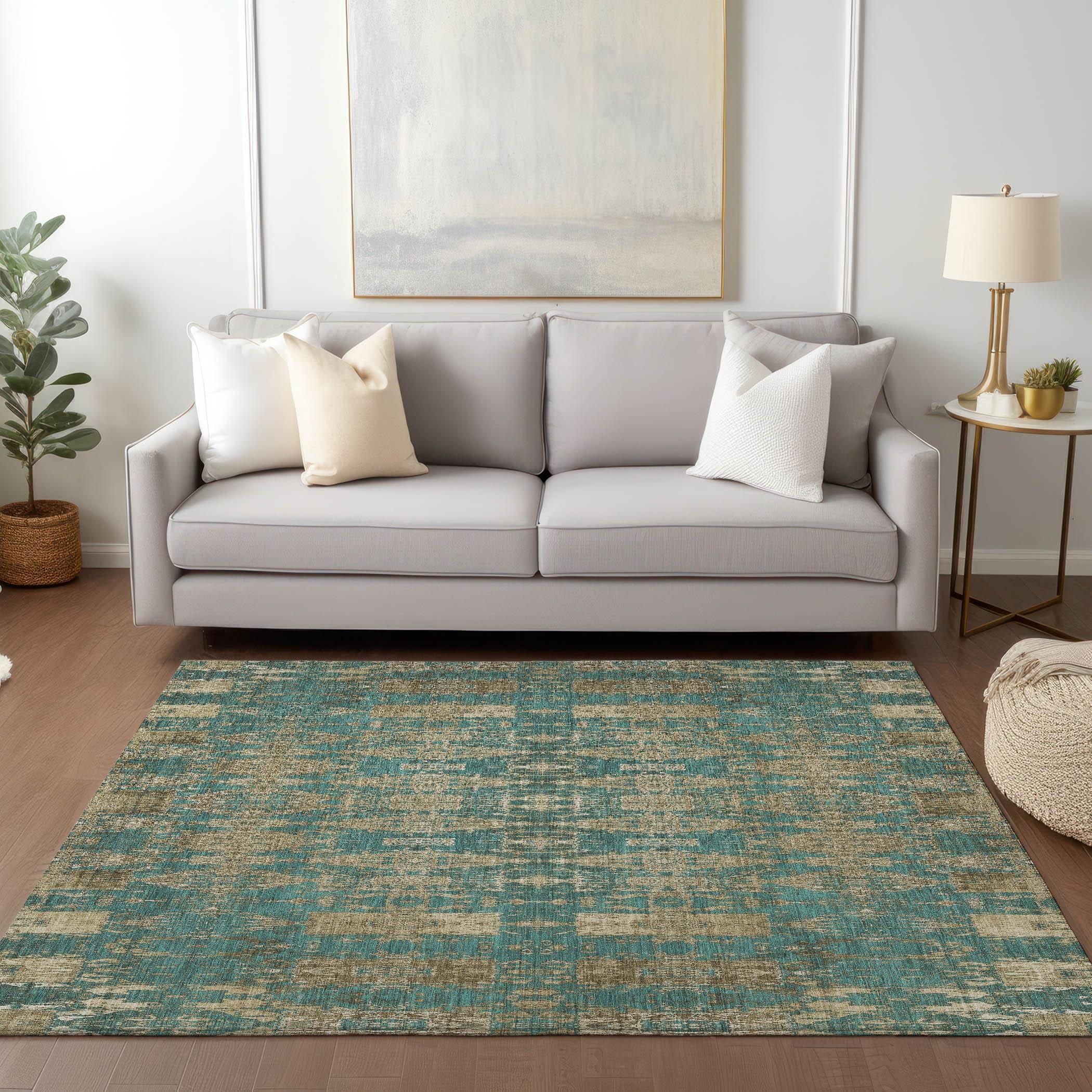 Addison Rugs Machine Washable Indoor/ Outdoor Chantille Moroccan Boho Rug Teal - 5' x 7'6"