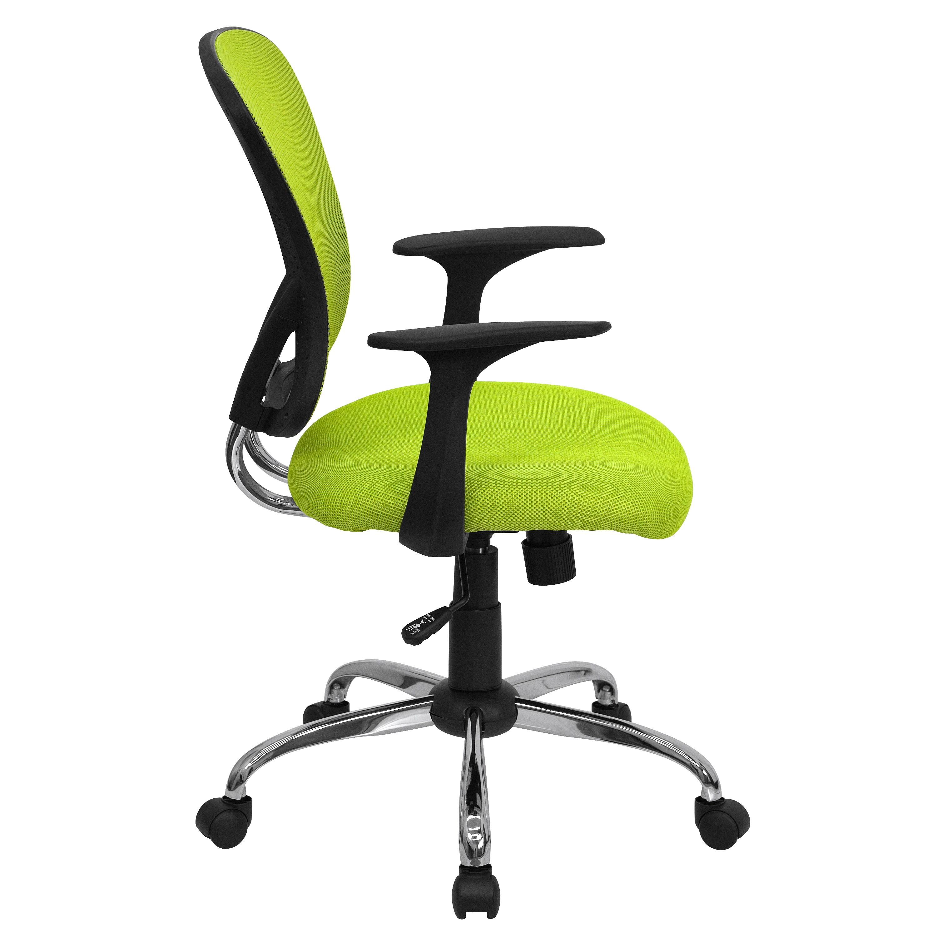 Flash Furniture Mid-Back Mesh Swivel Task Office Chair with Chrome Base and Arms