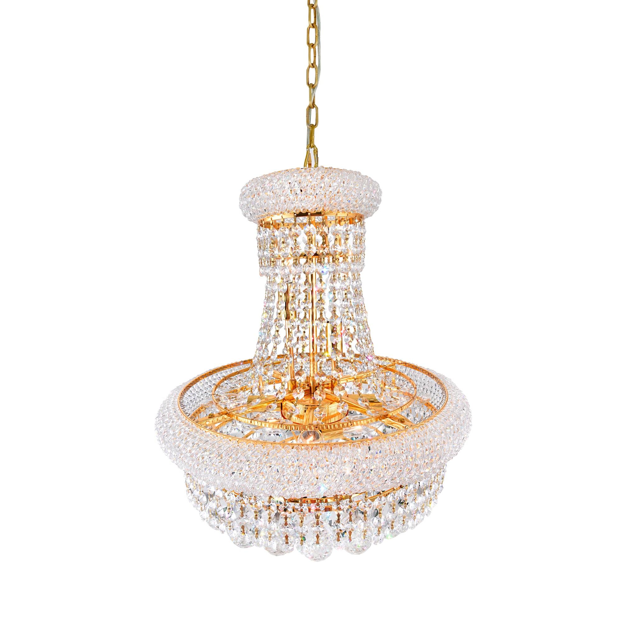 CWI Lighting Empire 8 Light Down Transitional Metal Chandelier in Gold