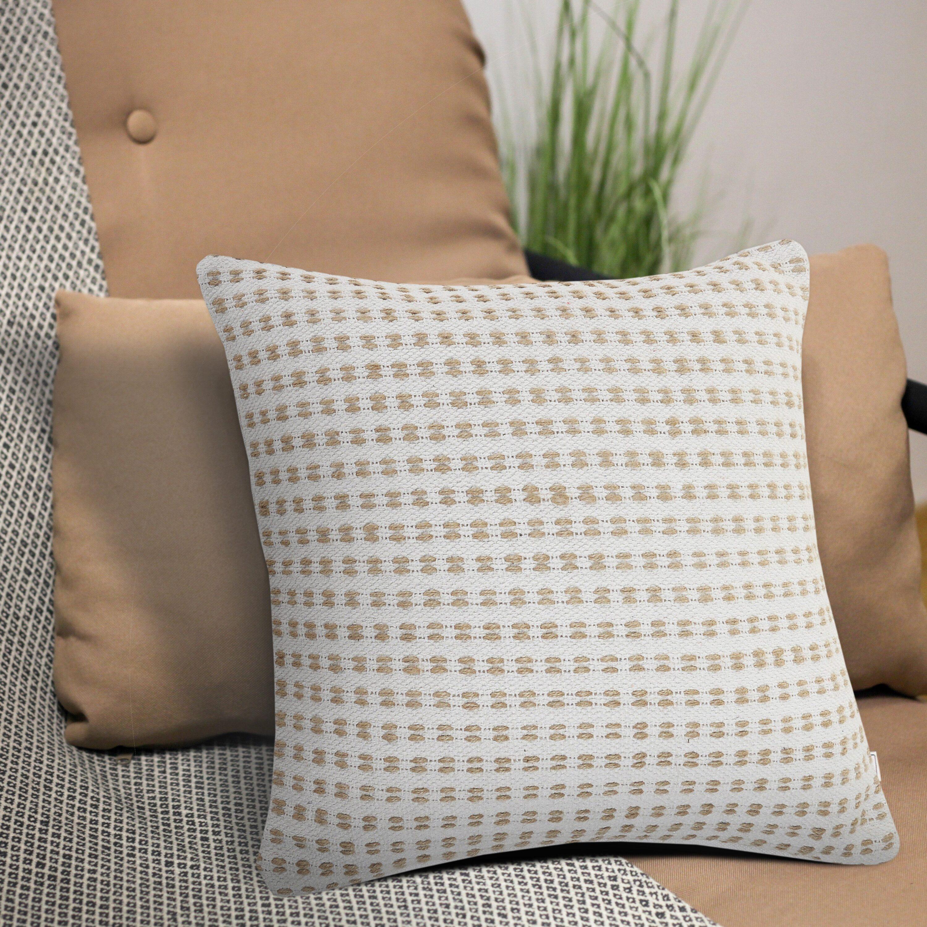 Willow Textured Cotton Throw Pillow