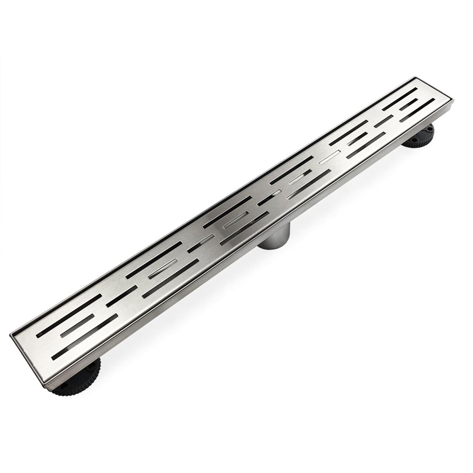 36 In. Stainless Steel Linear Shower Drain With Stripe Pattern Surface