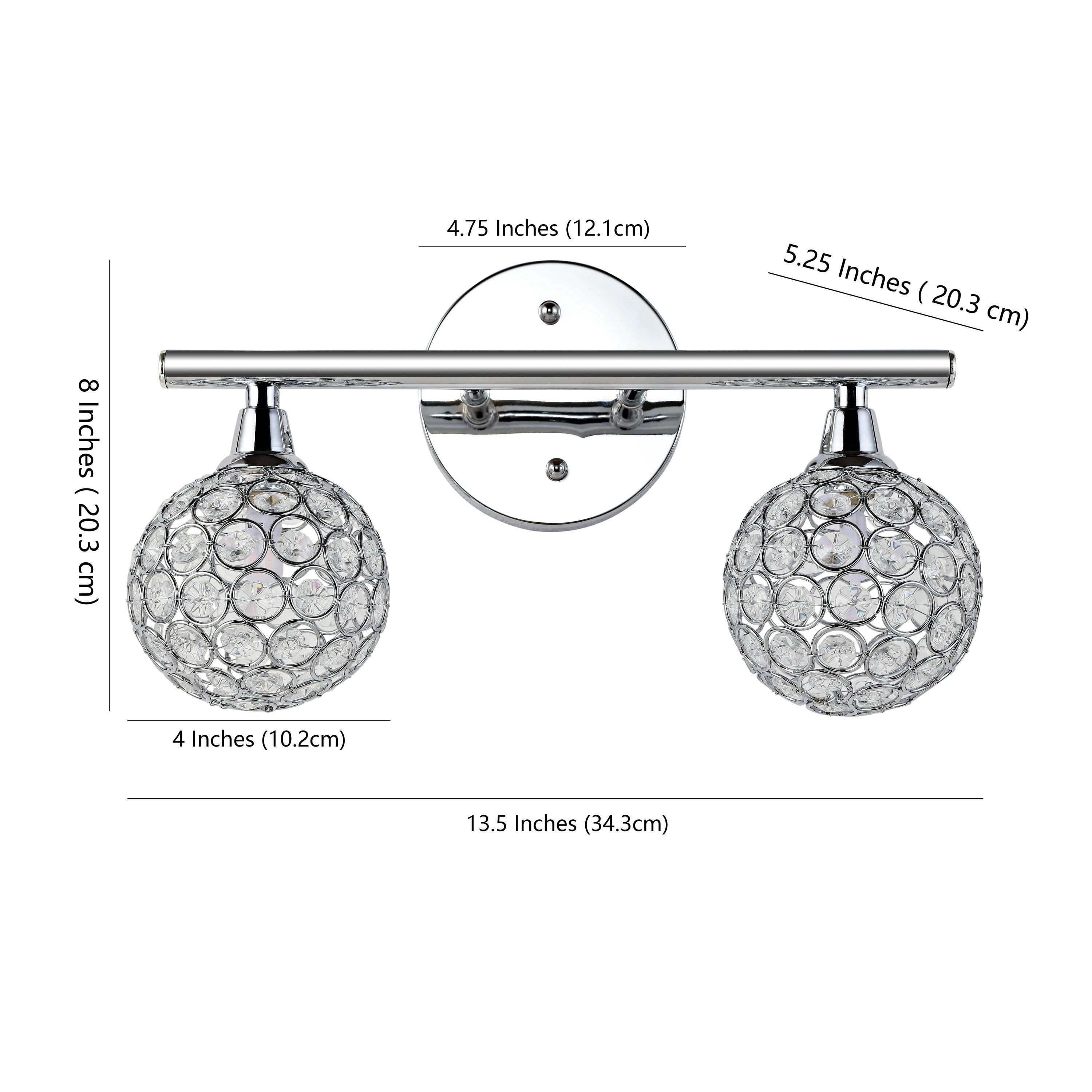 Maeve 13" 2-Light Iron/Glass Contemporary Glam LED Vanity Light, Chrome