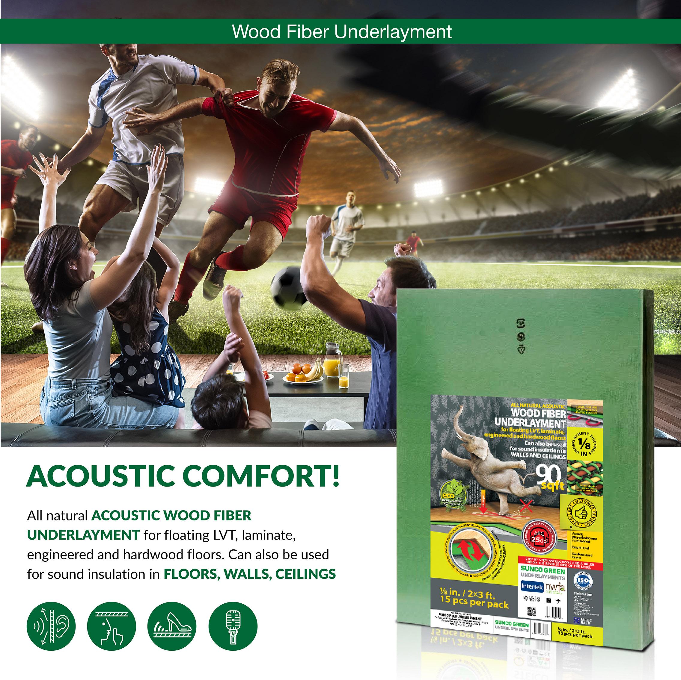 STEICO Wood Fiber Underlayment 6mm, 1/4 inches, 90 Square Feet