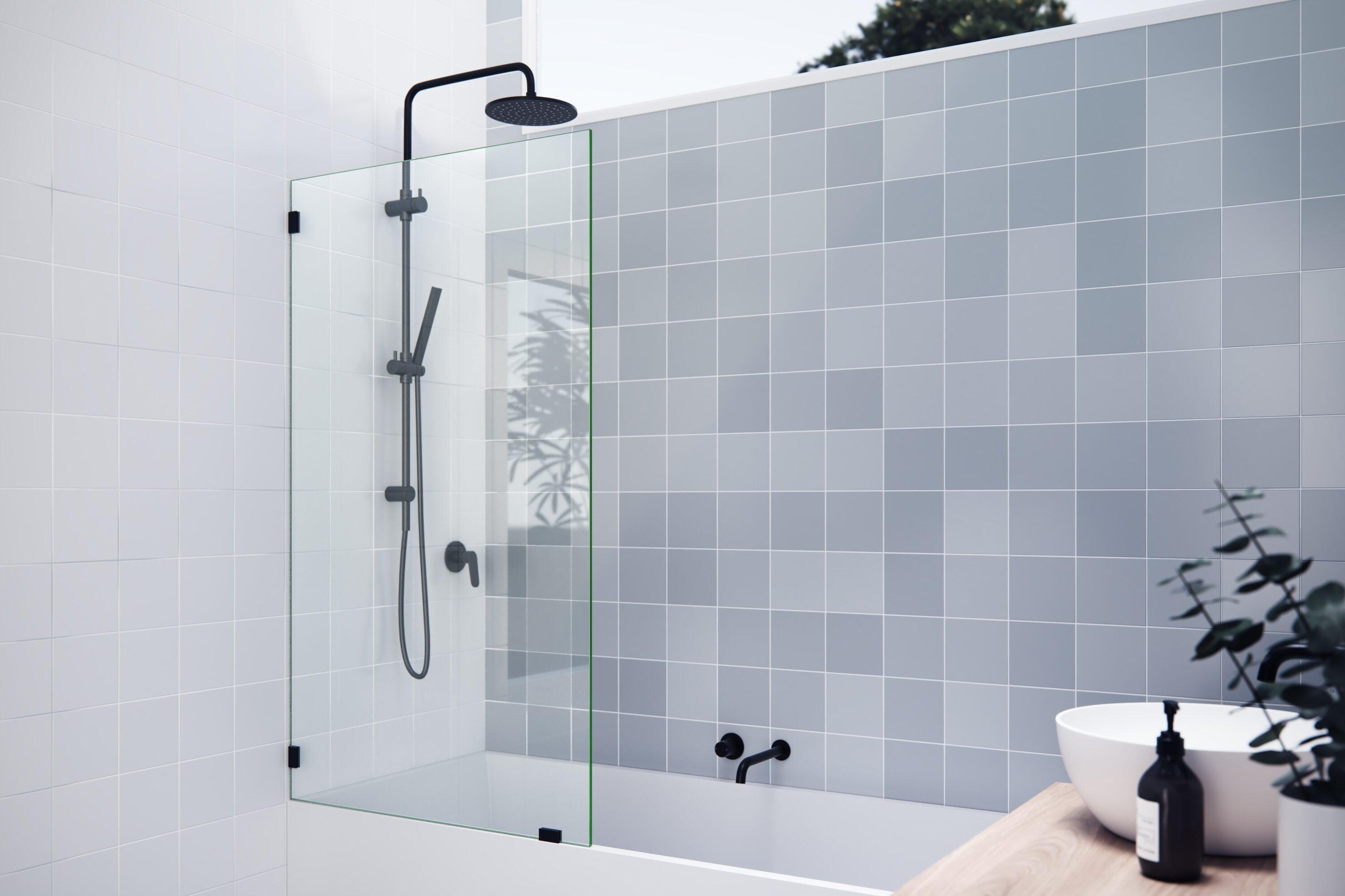 Vela 34 in. x 58.25 in. Frameless Single Fixed Bath Panel