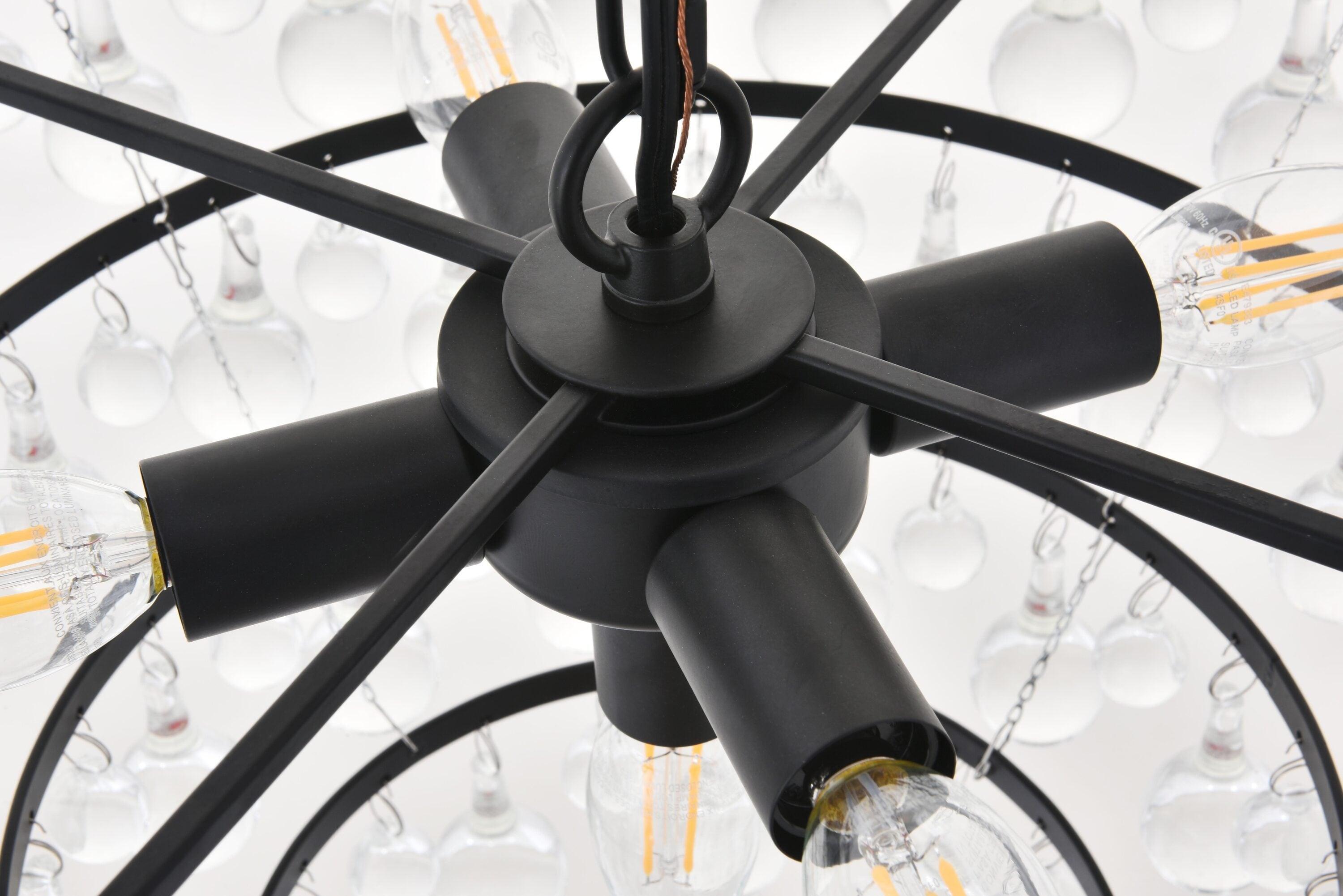 Elegant Lighting Kora 5 light Black Pendant