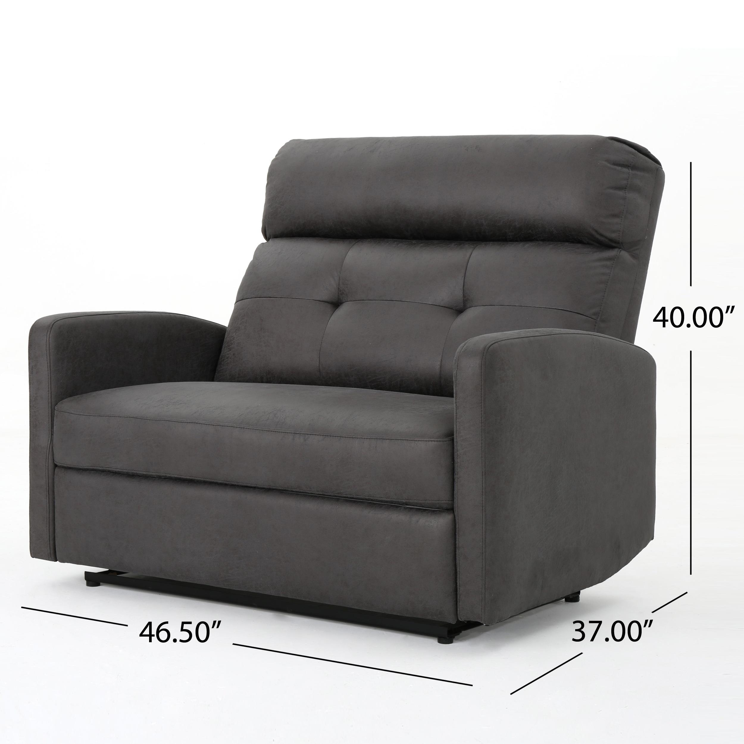 Halima 2-Seater Recliner - Slate - Christopher Knight Home: Upholstered Polyester, Hardwood Frame, 500lb Capacity