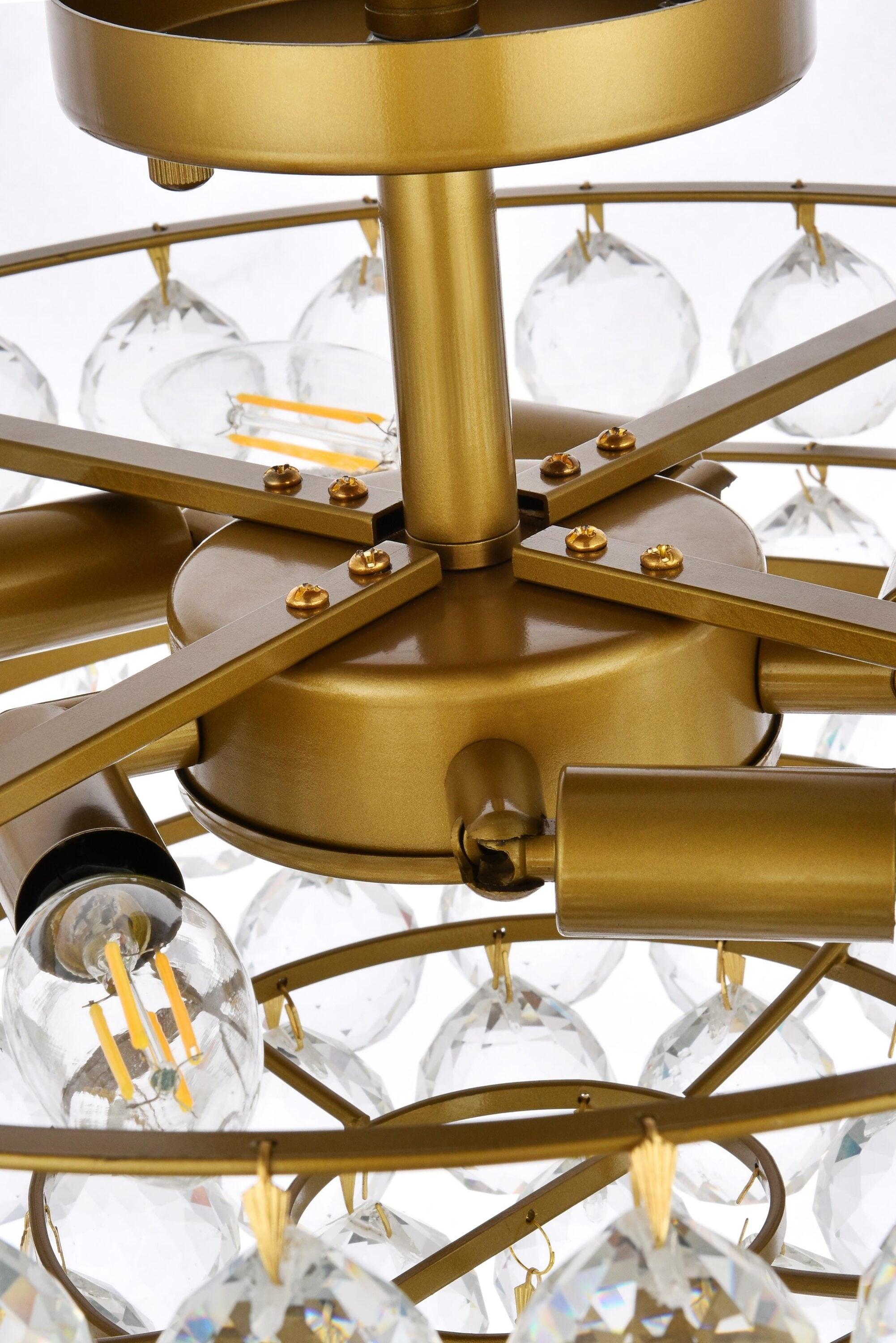 Elegant Lighting Savannah 5 - Light Flush Mount in  Brass