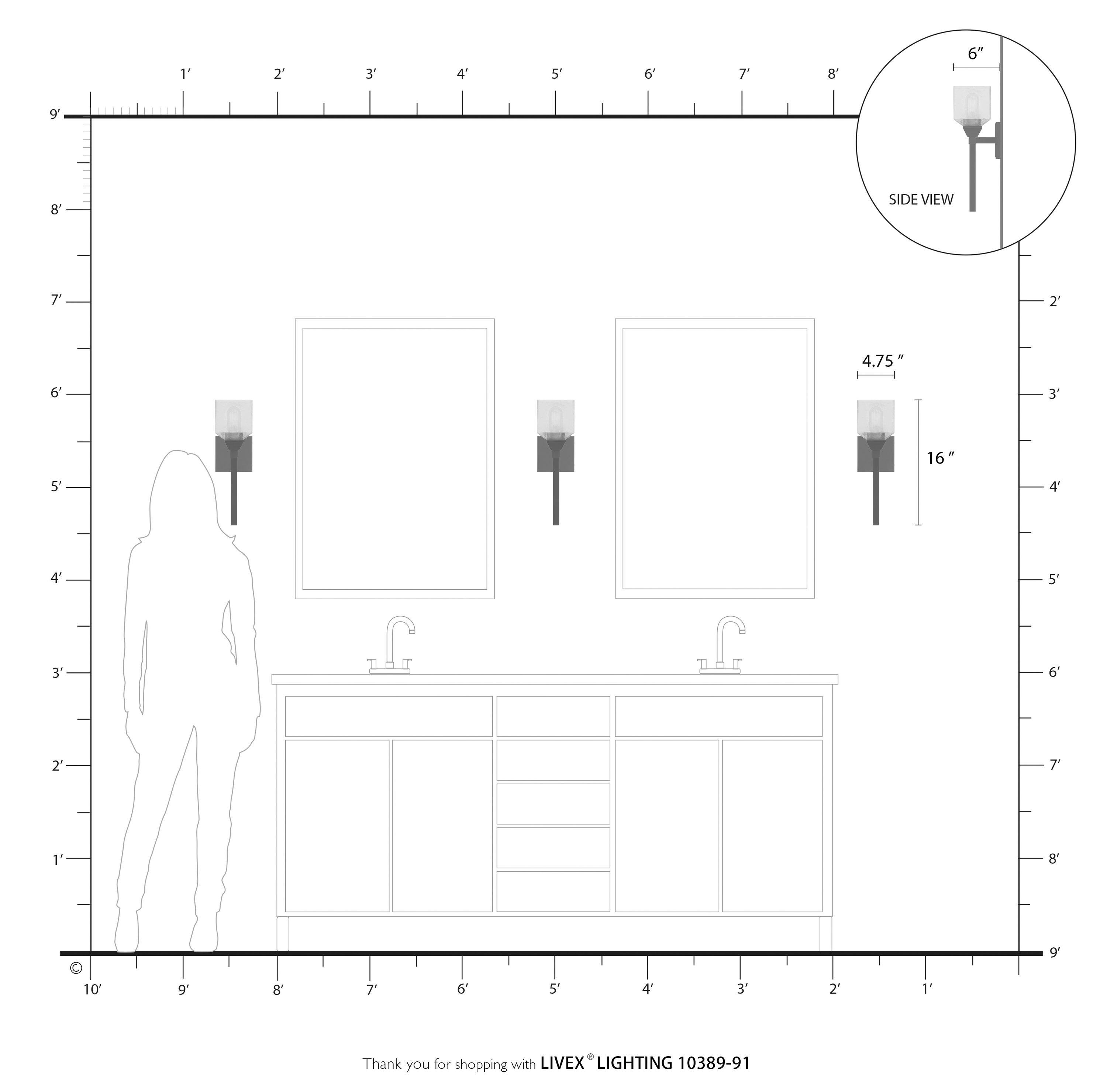 Livex Lighting Aragon 1 - Light Vanity in  Brushed Nickel