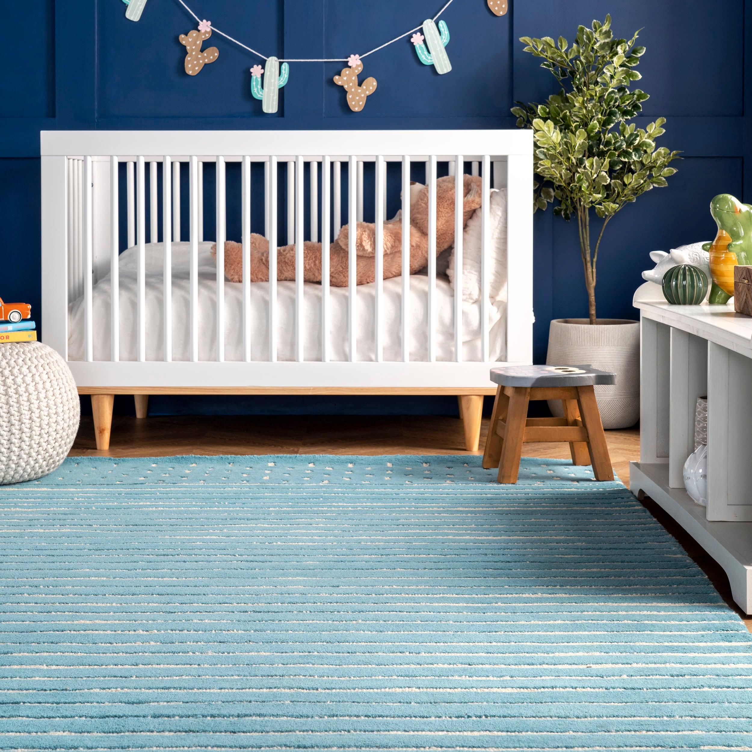 Nuloom Mandia Striped Wool Area Rug, 4' x 6', Baby Blue