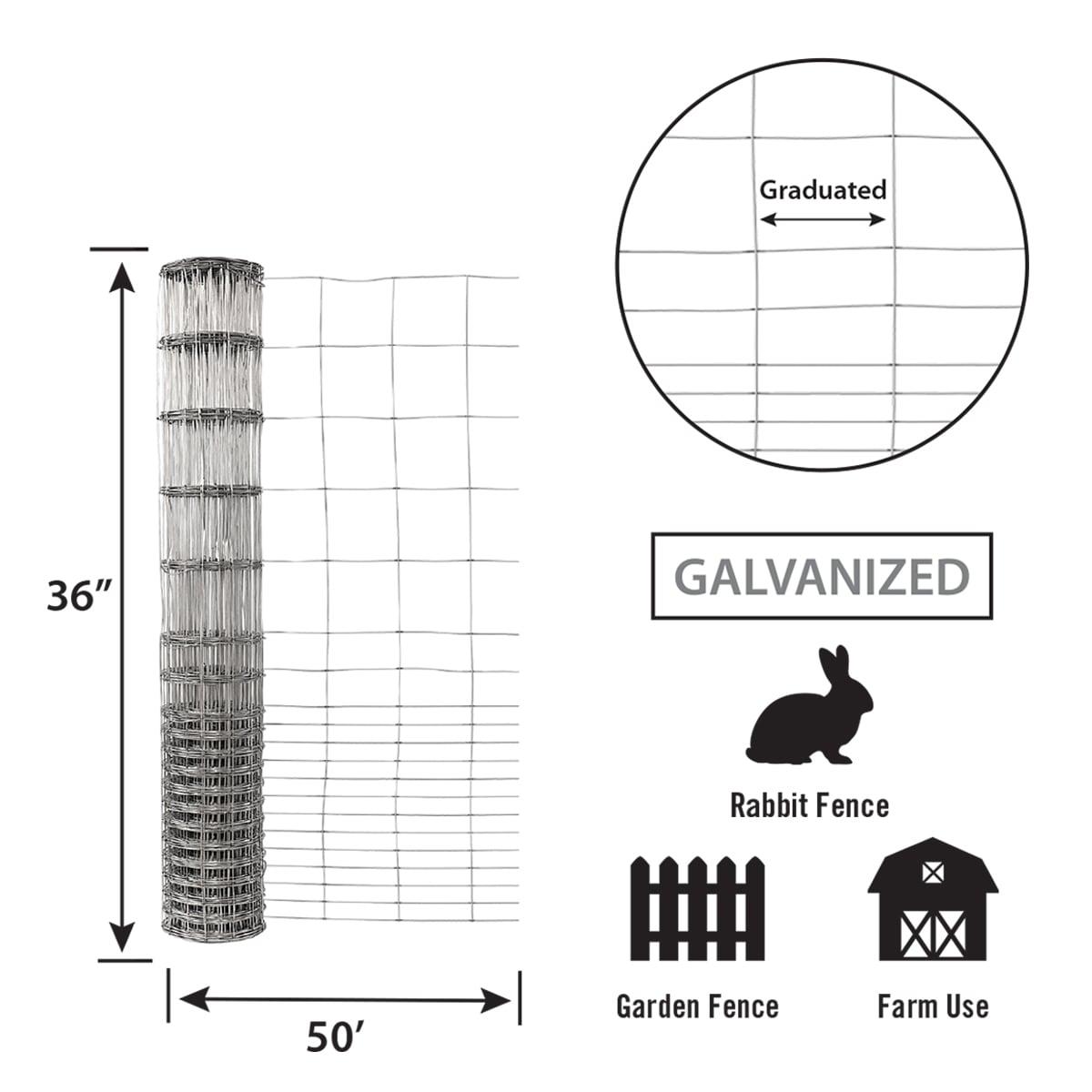 36-Inch Gray Galvanized Steel Rabbit Guard Garden Fence