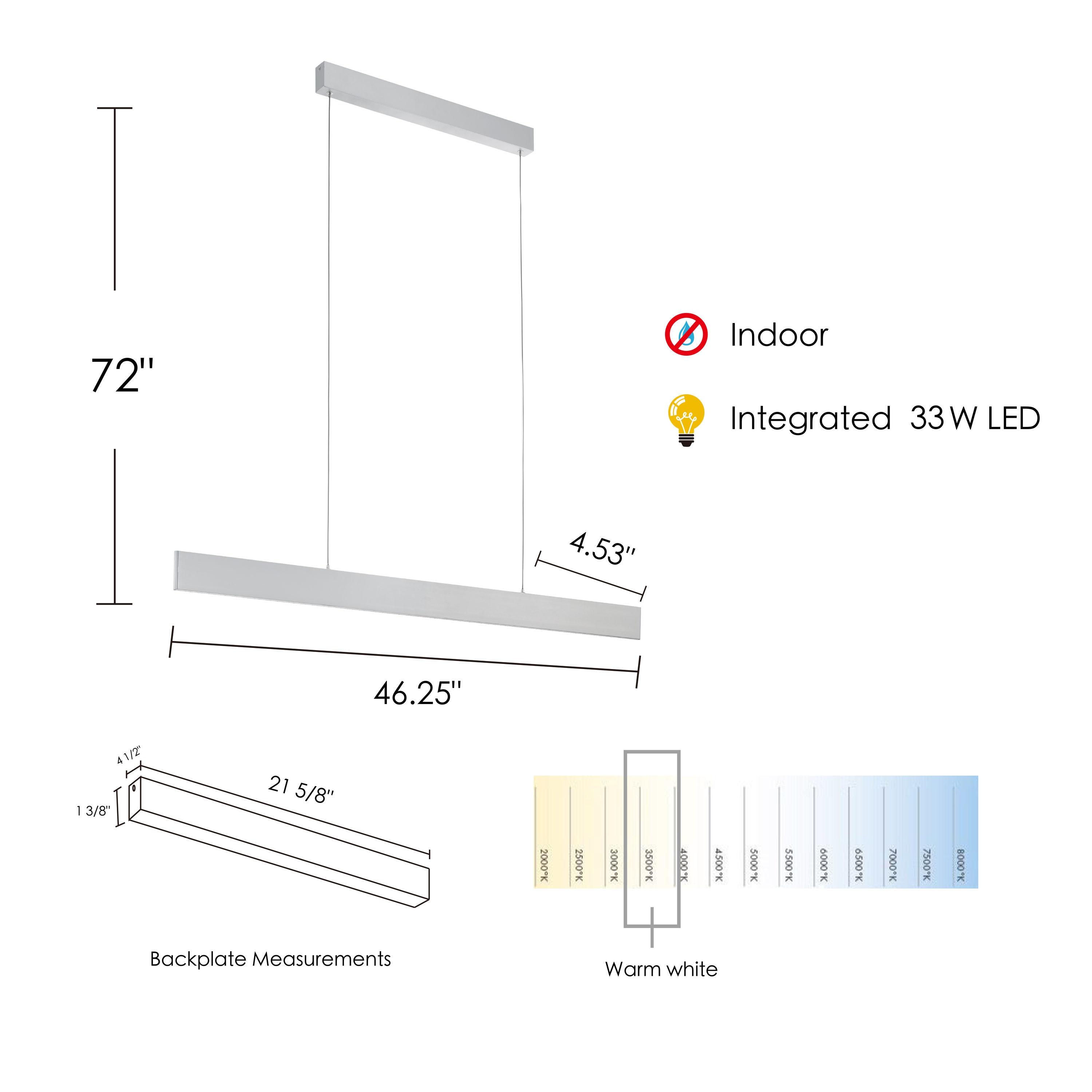 39267A-Eglo Lighting-Climene - 46.25 Inch 33W 1 Led Linear Pendant