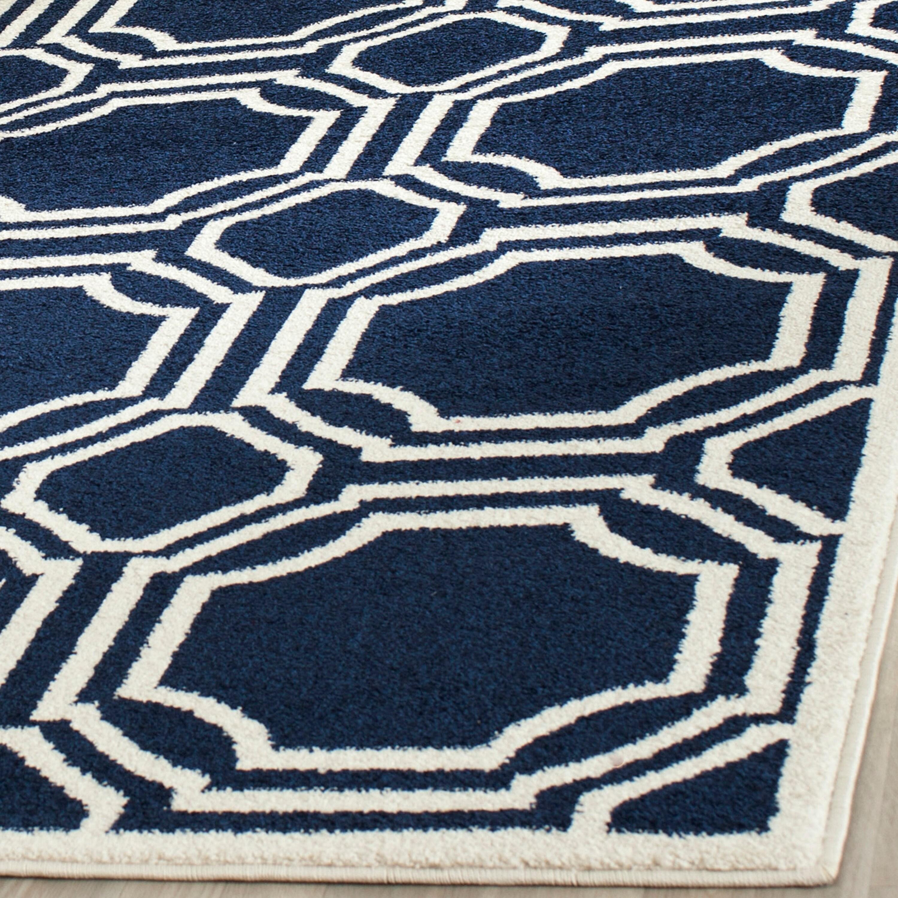 Amherst AMT411 Power Loomed Area Rug - Navy/Ivory - 8'x10' - Safavieh.