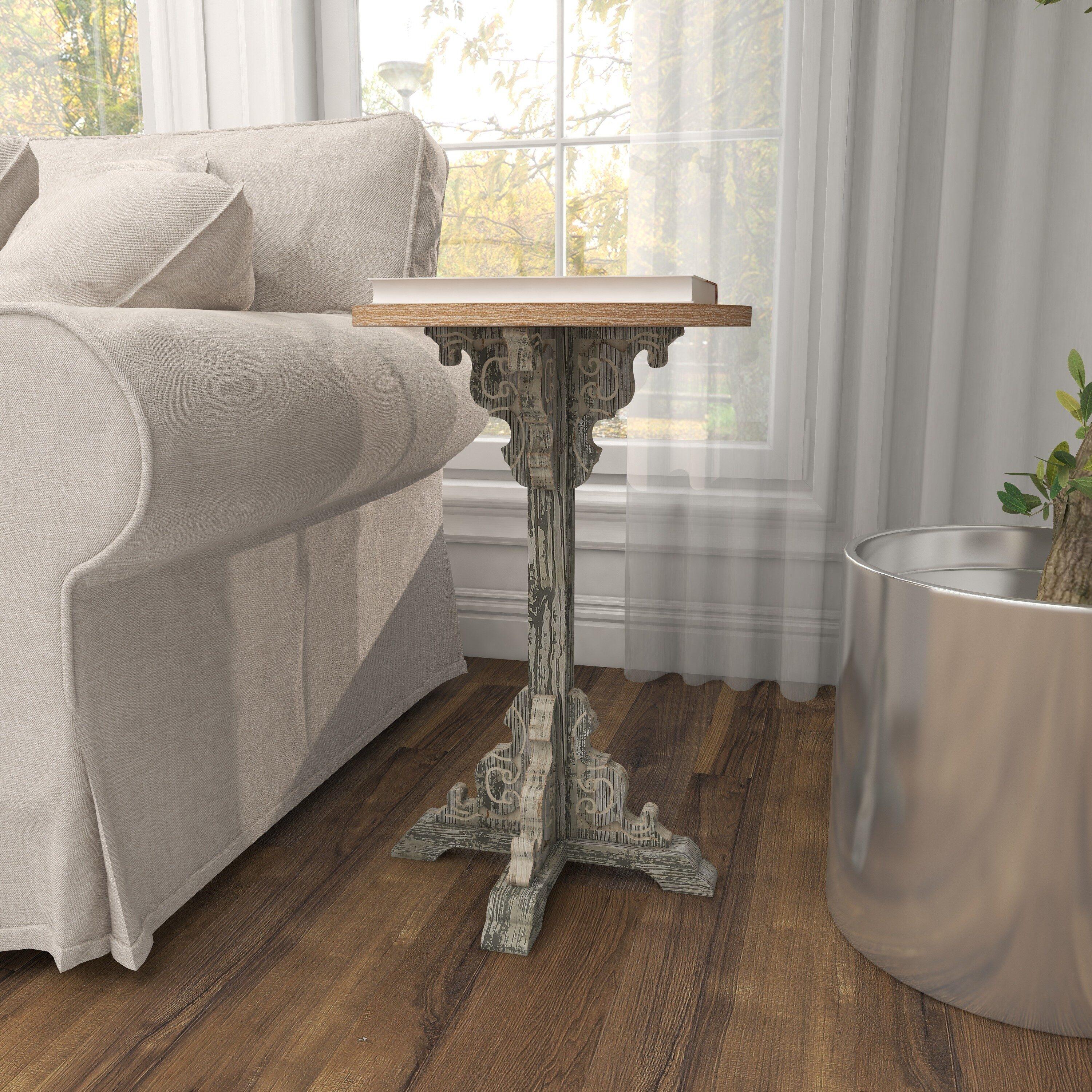 Traditional Round Wood Accent Table White - Olivia & May