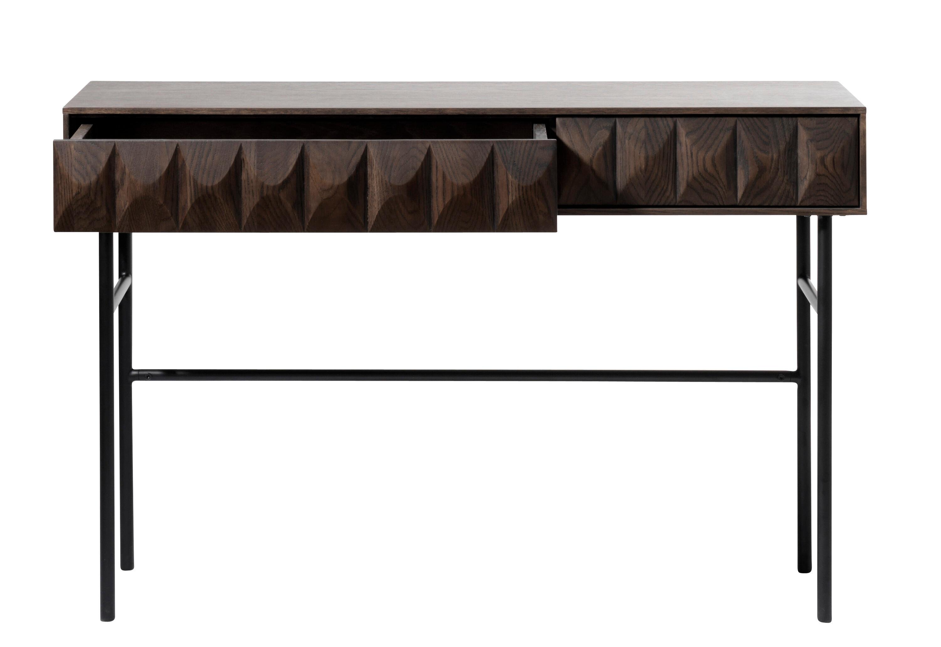 Modern 46-inch Wide 2-Drawer Console Table - Espresso Oak