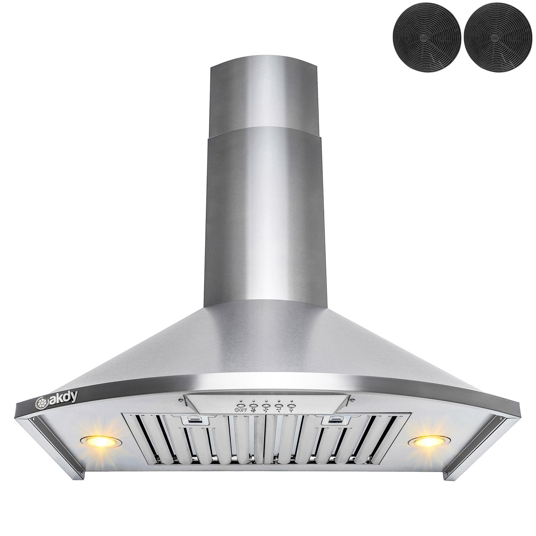 30-in Convertible 343 CFM Stainless Steel Wall Mount Range Hood with Carbon Filter