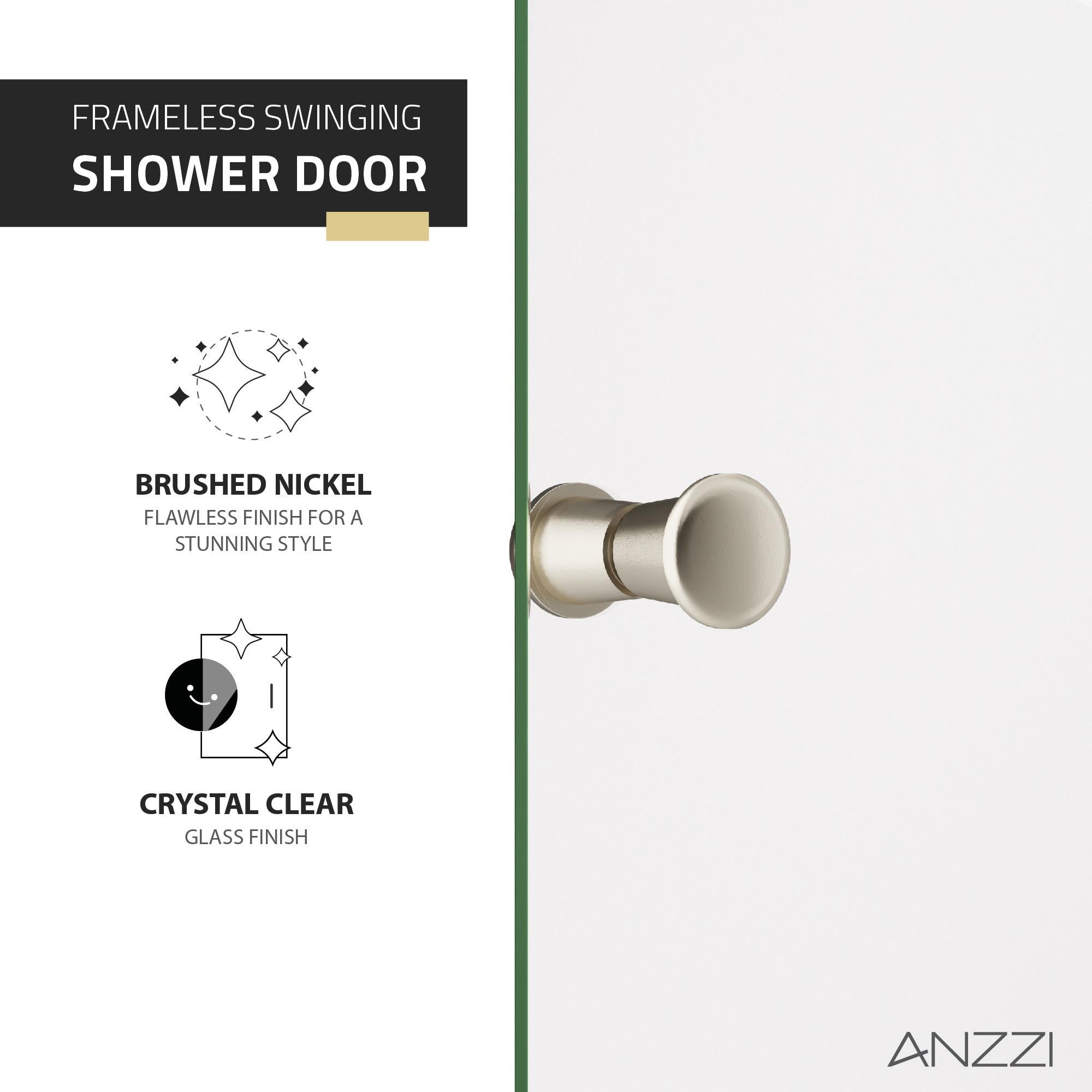ANZZI Anzzi 33.3” W x 72” H Frameless Shower Door SD-AZ14-01BN
