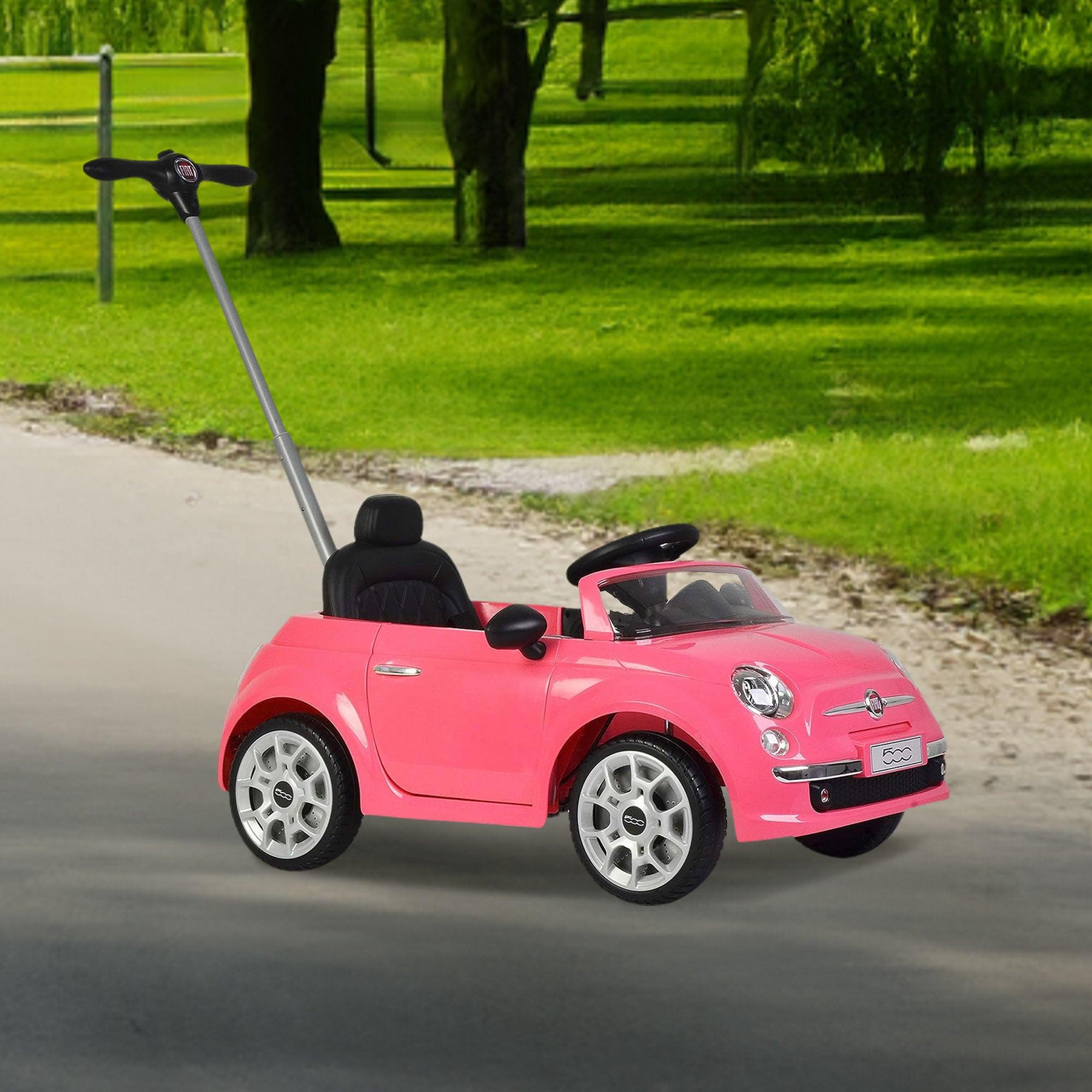 Best Ride On Cars 2-in-1 Fiat 500 Baby Toddler Toy Push Vehicle Car Stroller with 40 Pound Capacity for Children Ages 1 to 3 Years, Pink
