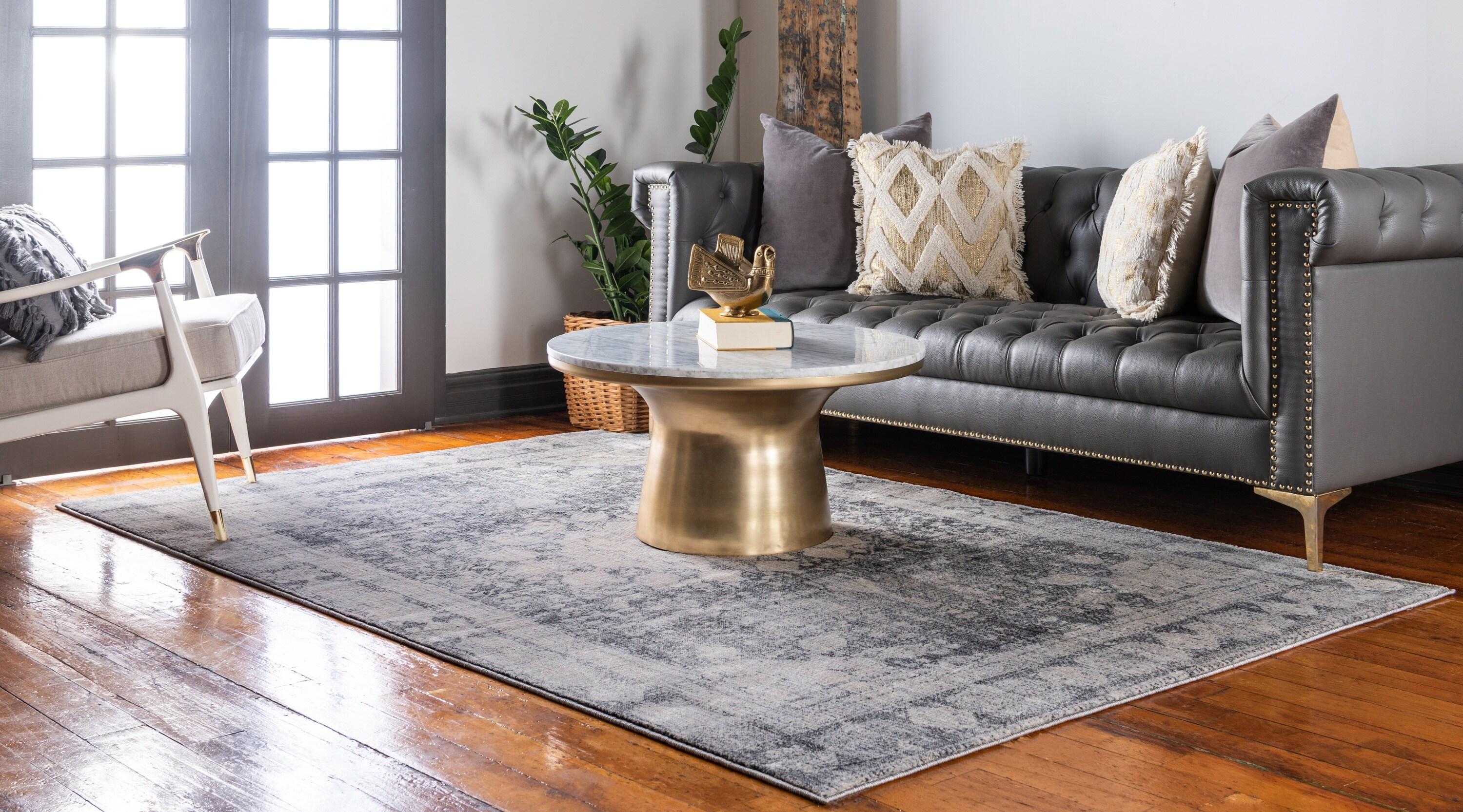 Unique Loom Asheville Collection Area Rug - Rockwell (4' 1" x 6' 1" Rectangle Gray/Beige)