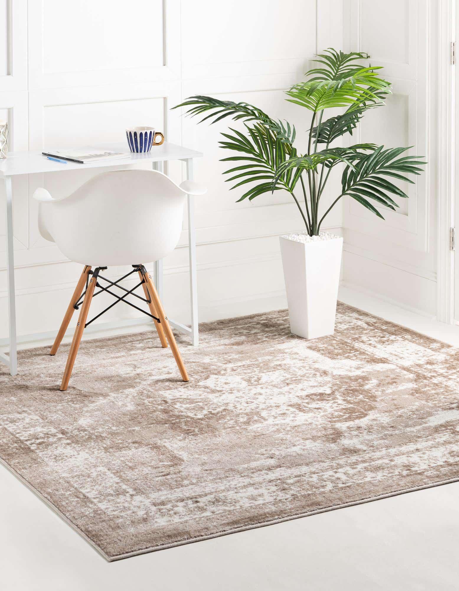 Unique Loom 8' 0 x 8' 0 Sofia Salle Garnier Beige Area Rug