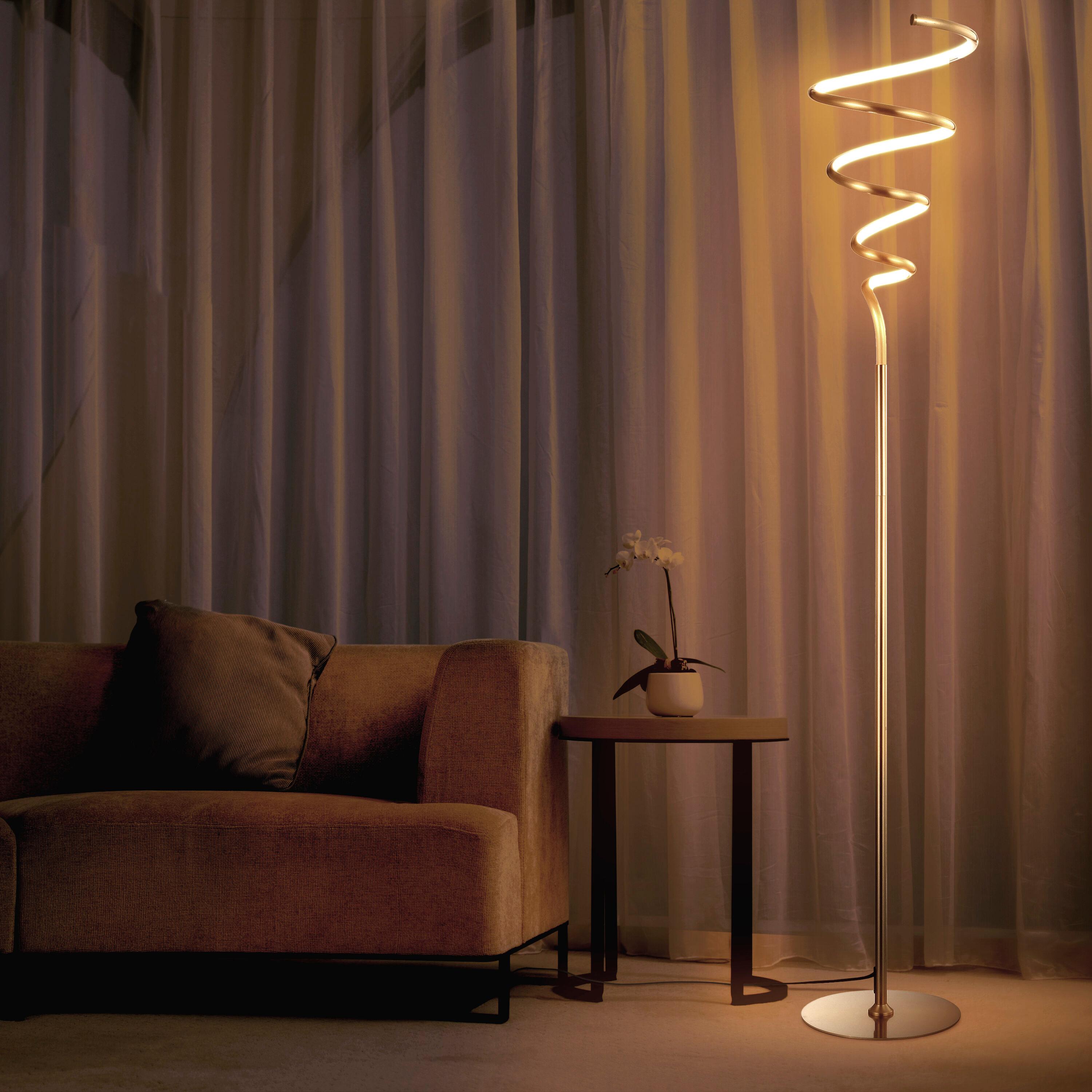 JONATHAN Y JYL7027B Scribble 60.5" Modern Dimmable Metal Integrated LED Floor Lamp Contemporary,Minimalist,Modern,Glam for Bedrooms, Living Room, Office, Reading, Gold