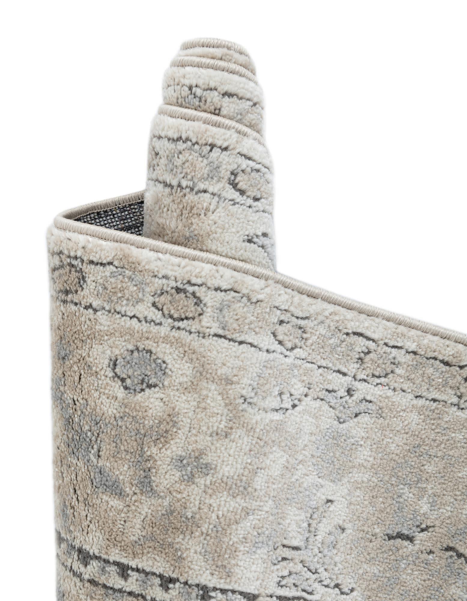 Unique Loom Portland Collection Area Rug - Central (5' 3" Octagon Ivory/Gray)