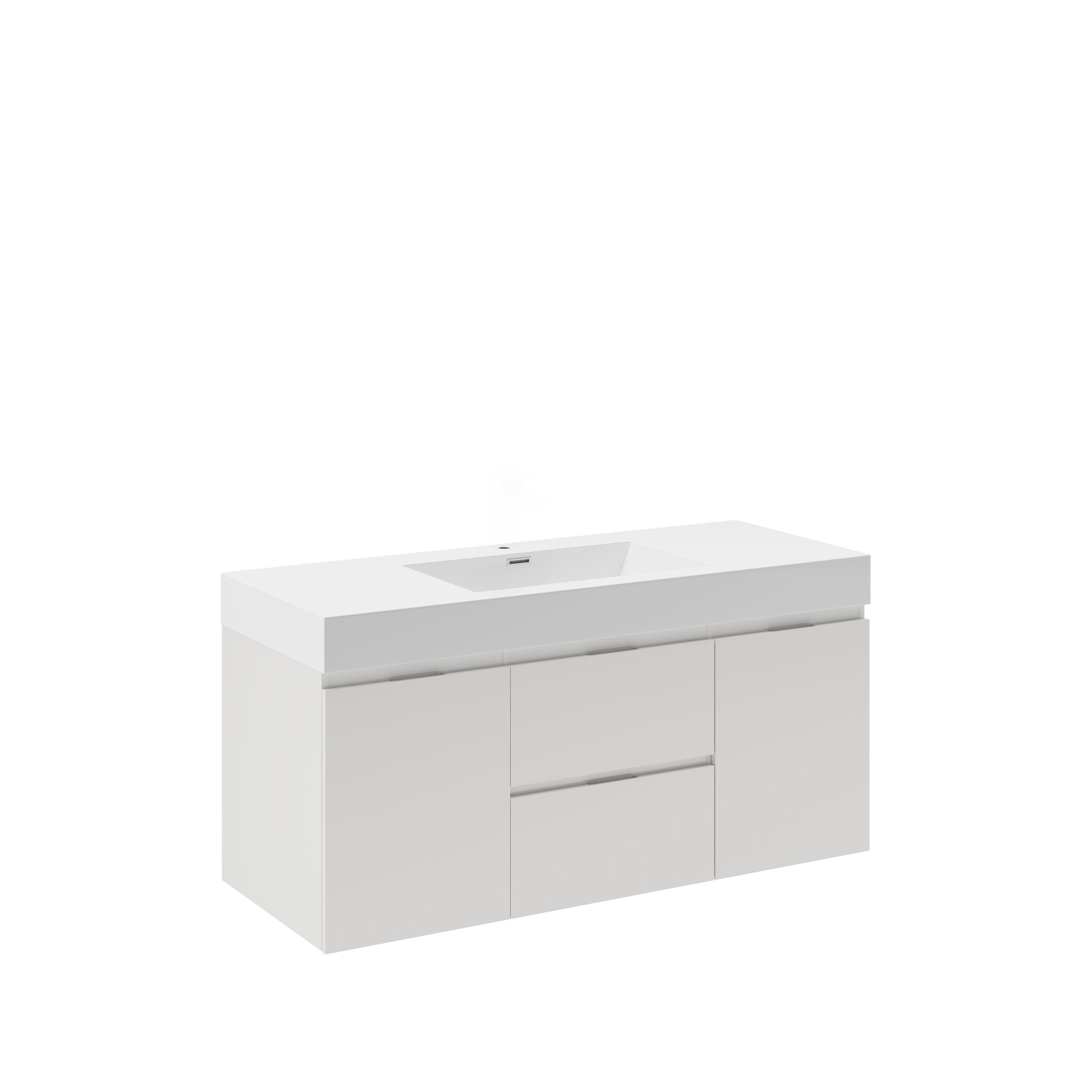 Valencia 48" Wall Mount Single Sink Bathroom Vanity with Top and Sink (Faucet Not Included)