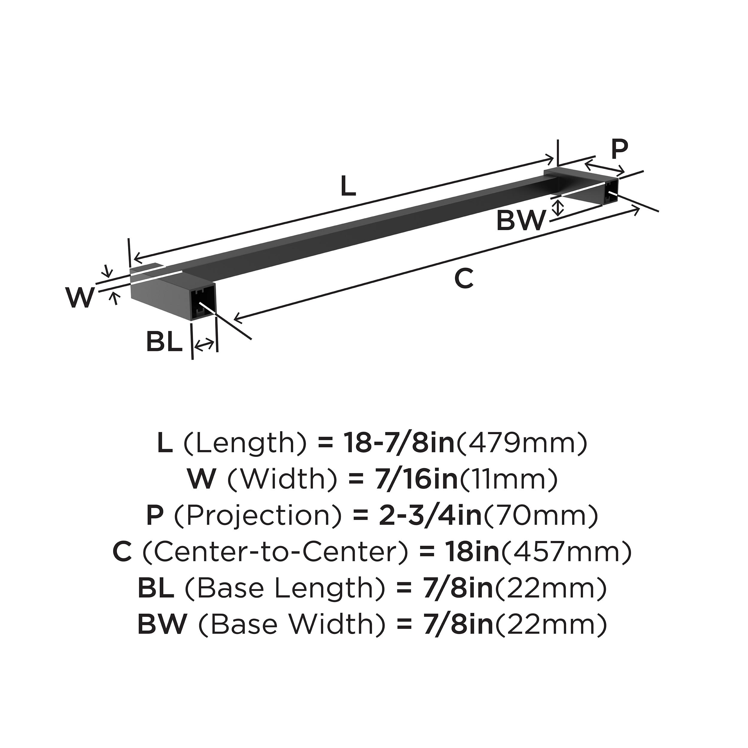 Amerock Monument Matte Black 18 inch (457mm) Towel Bar