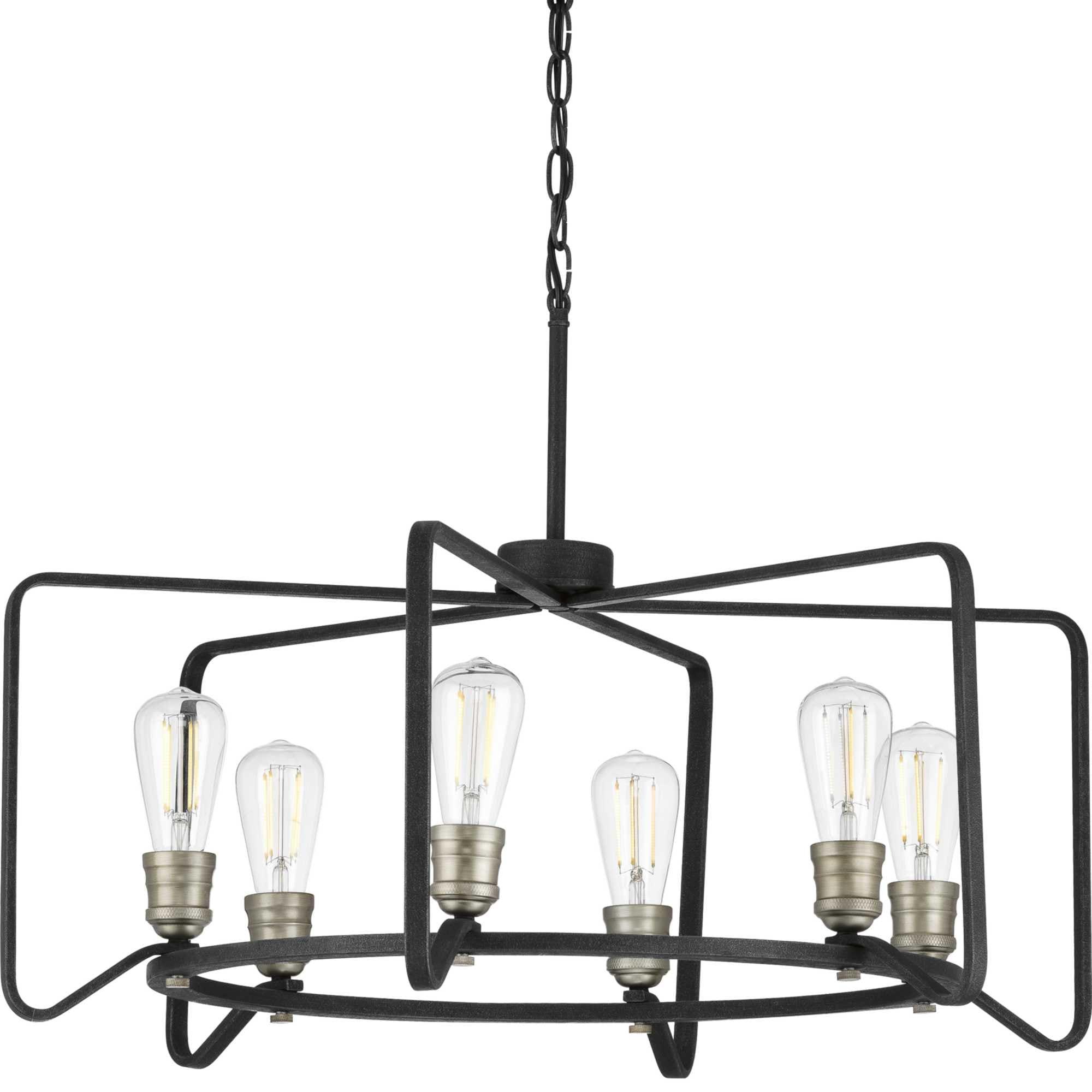 P400154-071-Progress Lighting-Foster - Chandeliers Light - 6 Light in Farmhouse style - 30 Inches wide by 14 Inches high -Traditional Installation