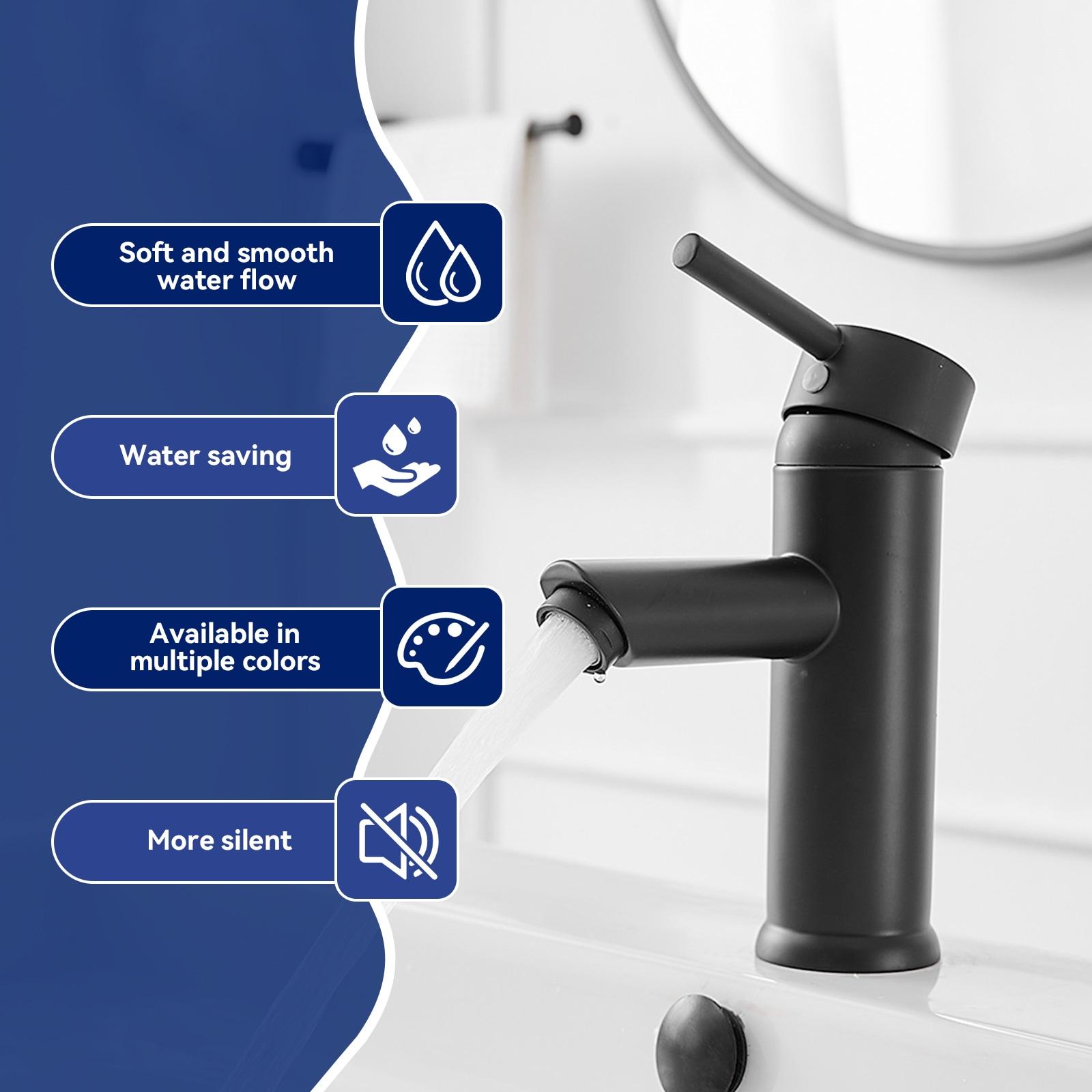 Single-Hole Single-handle Bathroom Faucet with Drain Assembly