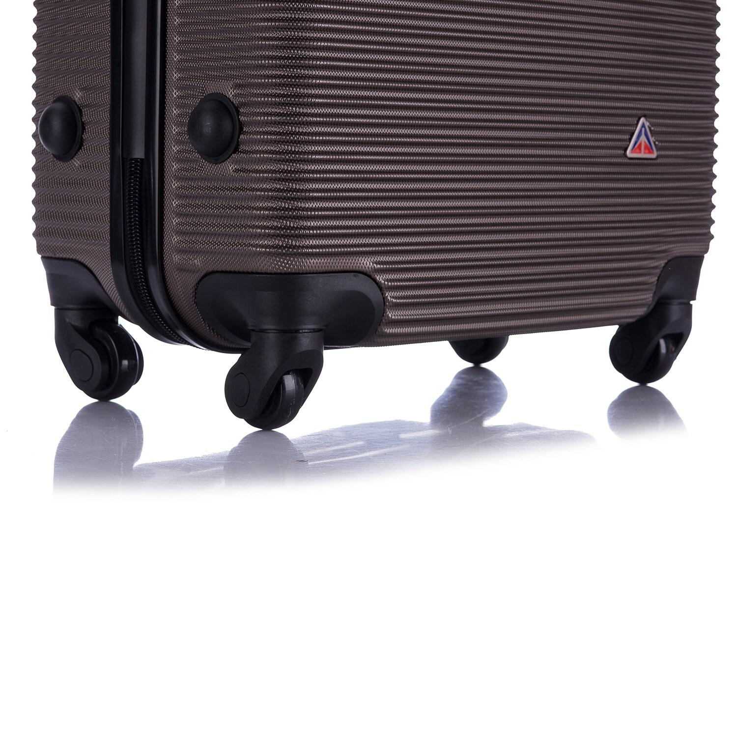 InUSA Royal 3pc Hardside Checked Spinner Luggage Set - Brown