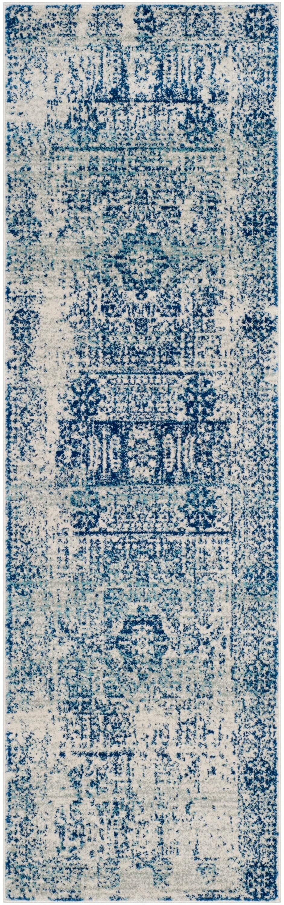Evoke EVK260 Power Loomed Accent Rug - Ivory/Blue - 2'2"x5' - Safavieh.