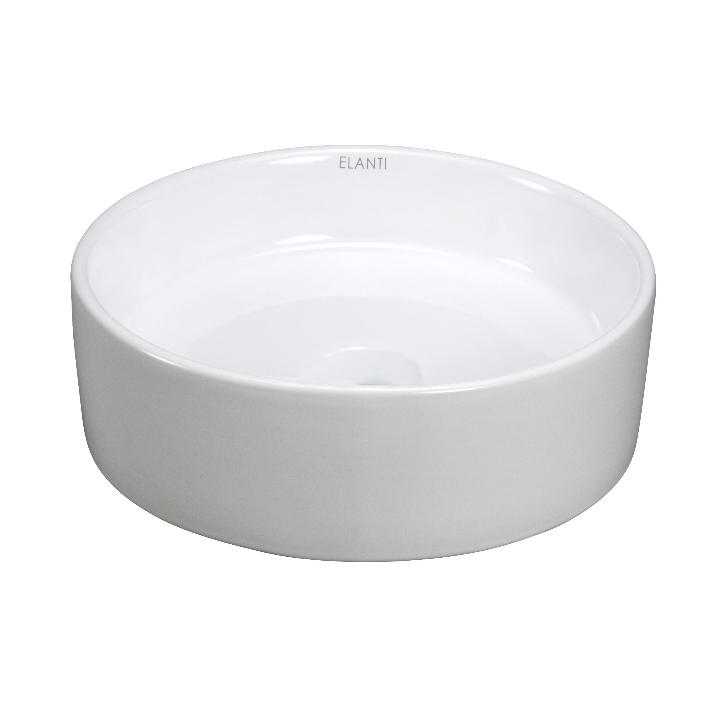 Elanti 1102 Elanti 13.63'' White Porcelain Circular Bathroom Sink