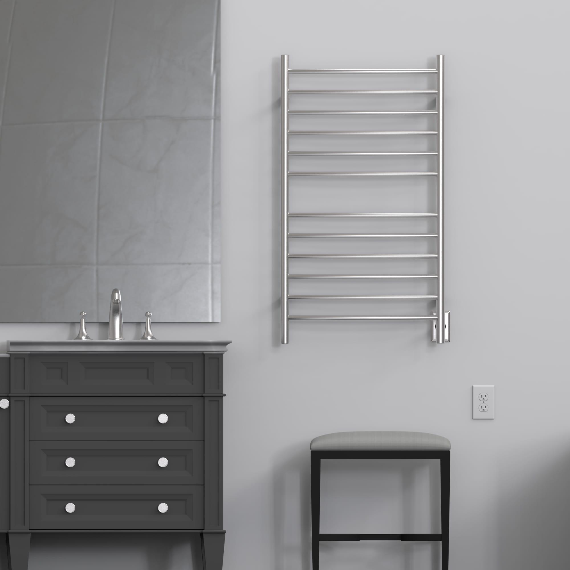 Radiant Large Curved Towel Warmer Hybrid Hardwired or Plug in