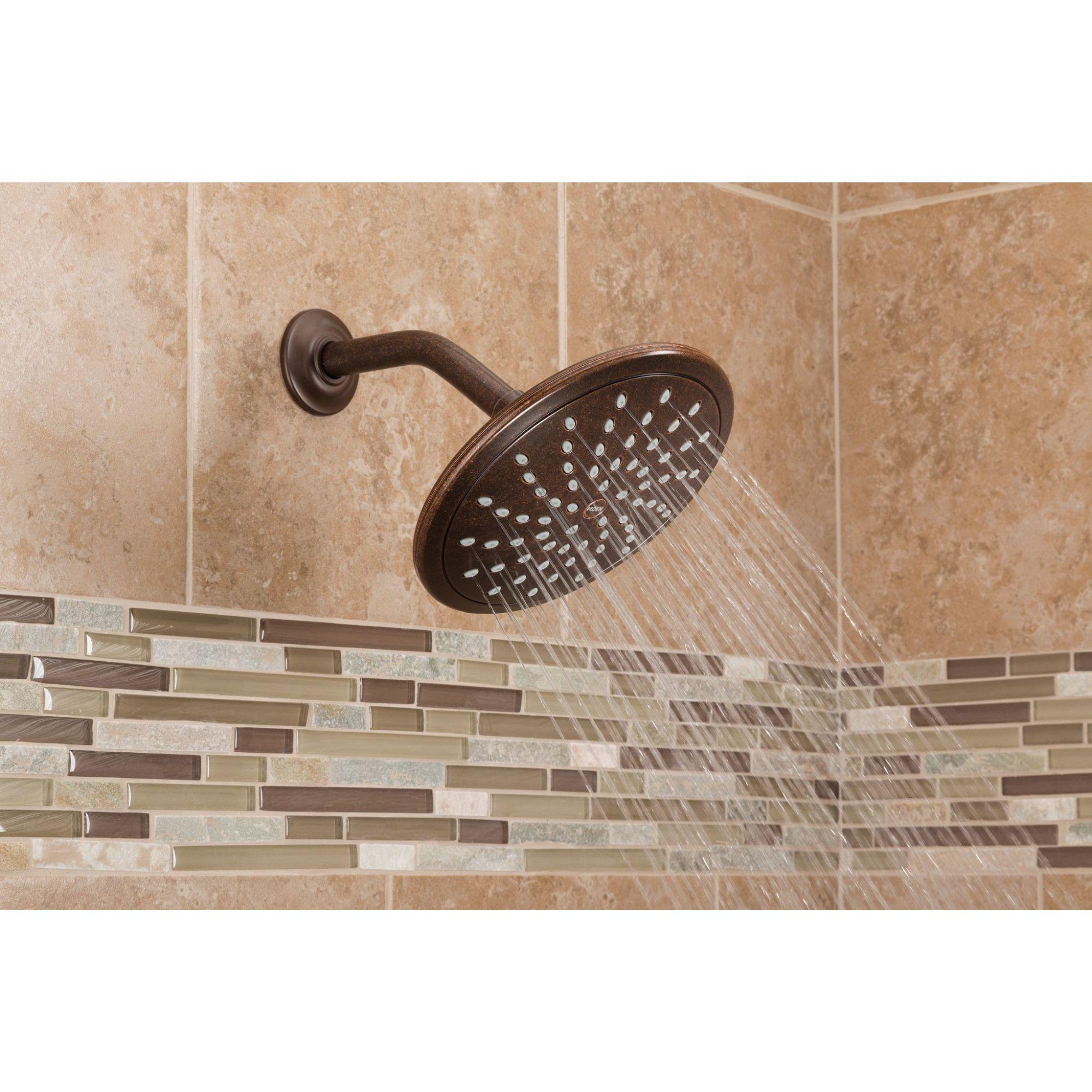 Moen Wide Round Rain Shower Head for Bathroom with 2 GPM High-Pressure Rainfall Spray