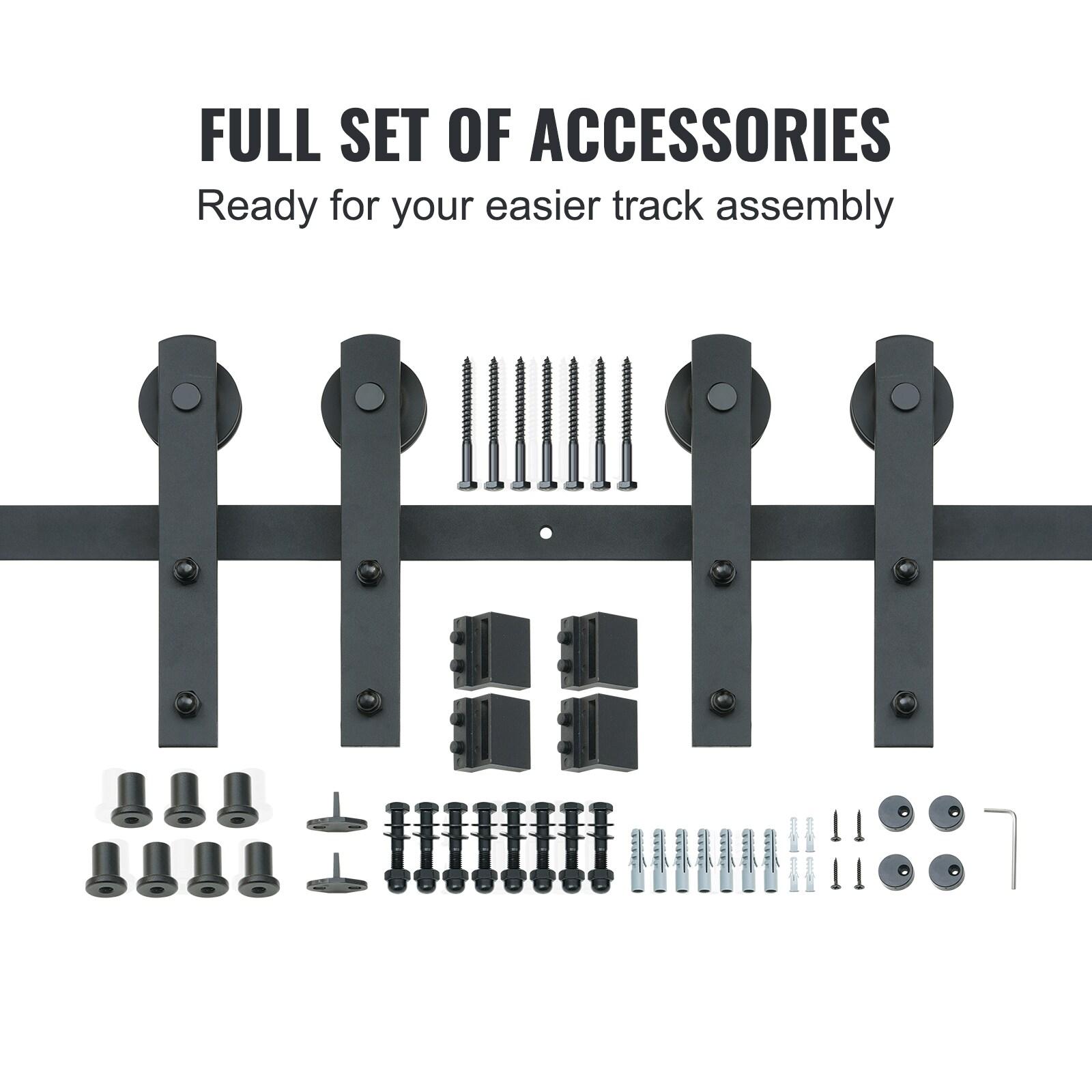 VEVOR Black Steel Single Door Barn Door Hardware Kit Standard Single