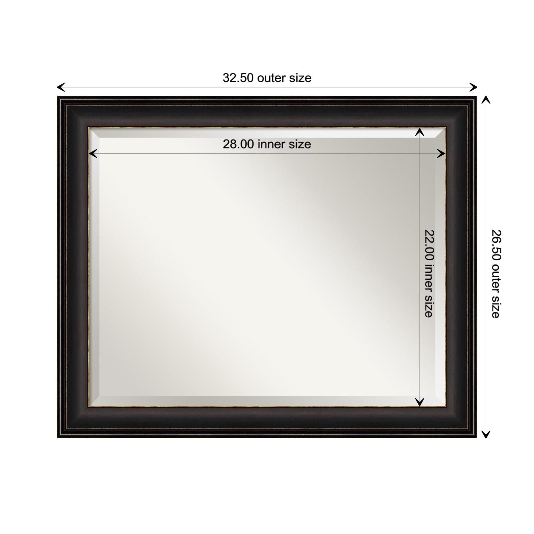 32" x 26" Trio Framed Wall Mirror Oil Rubbed Bronze - Amanti Art: Beveled, No Assembly Required