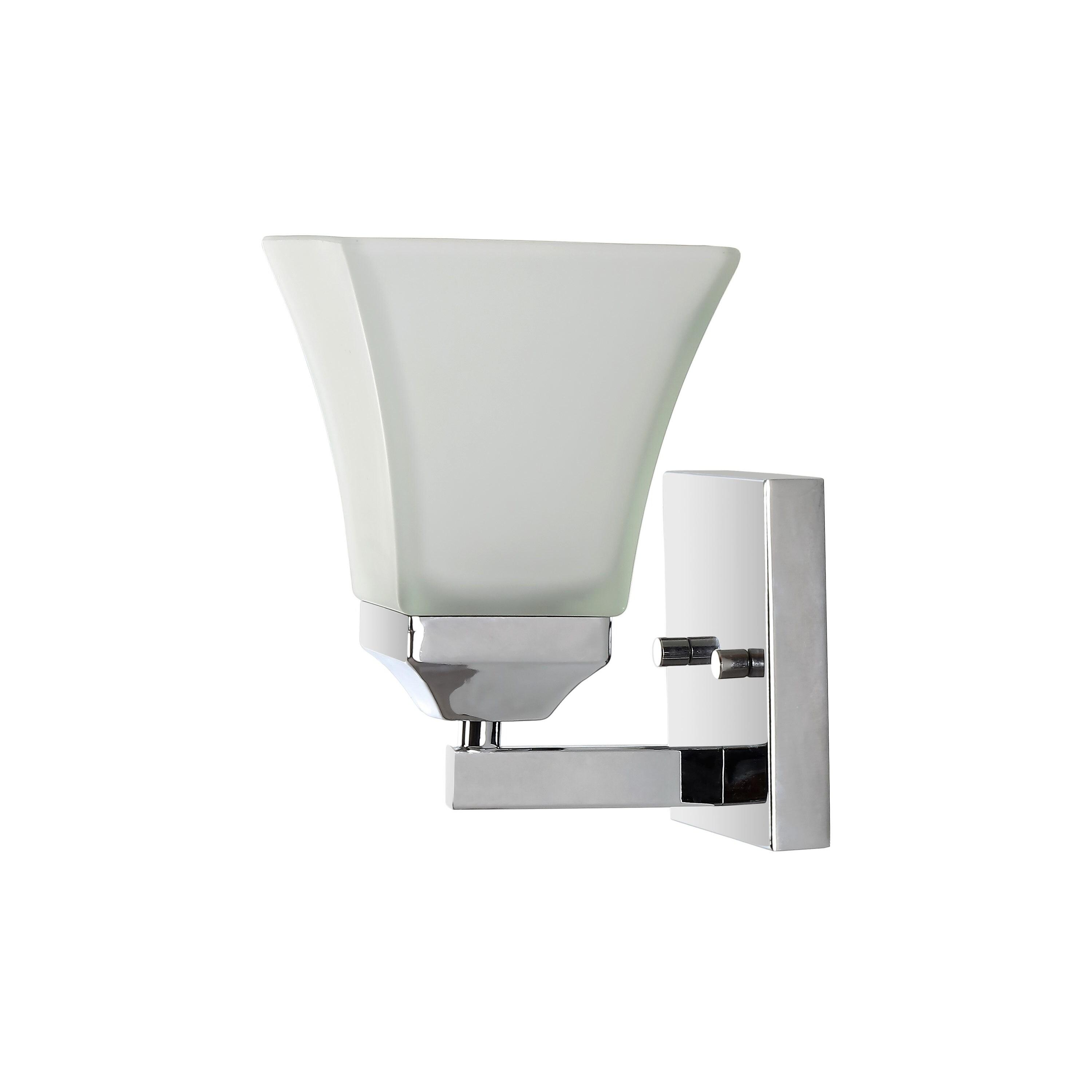 Staunton Chrome Polished 7.75" LED Vanity Light with Frosted Glass Shade
