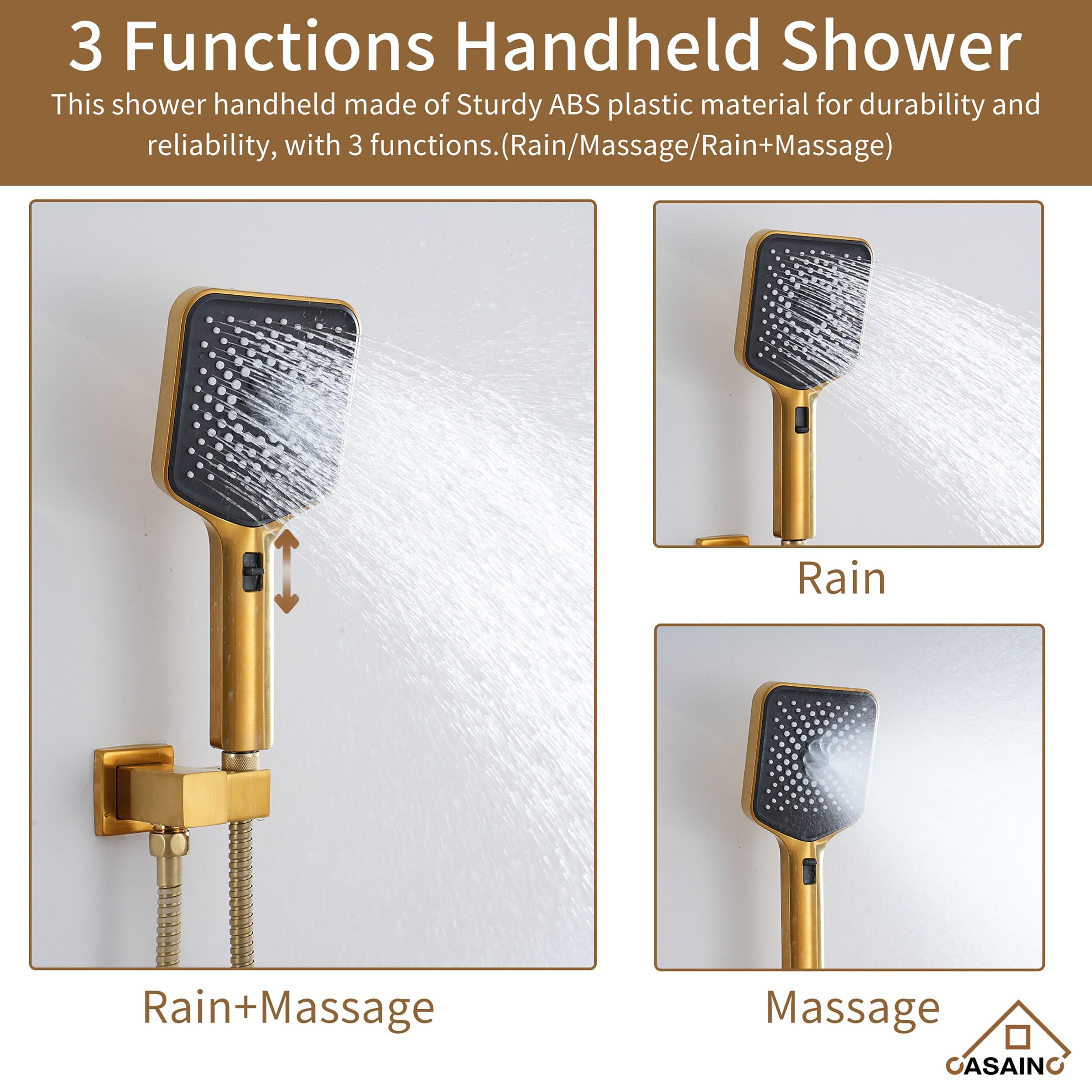 CASAINC 3 Functions 12 Inch Ceiling Mounted Thermostatic Shower System