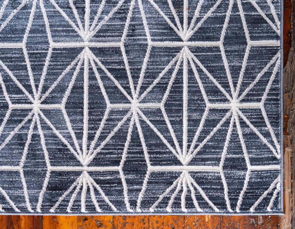 Jill Zarin Uptown Collection Area Rug - Fifth Avenue (8'  x 10' Rectangle Navy Blue/Ivory)