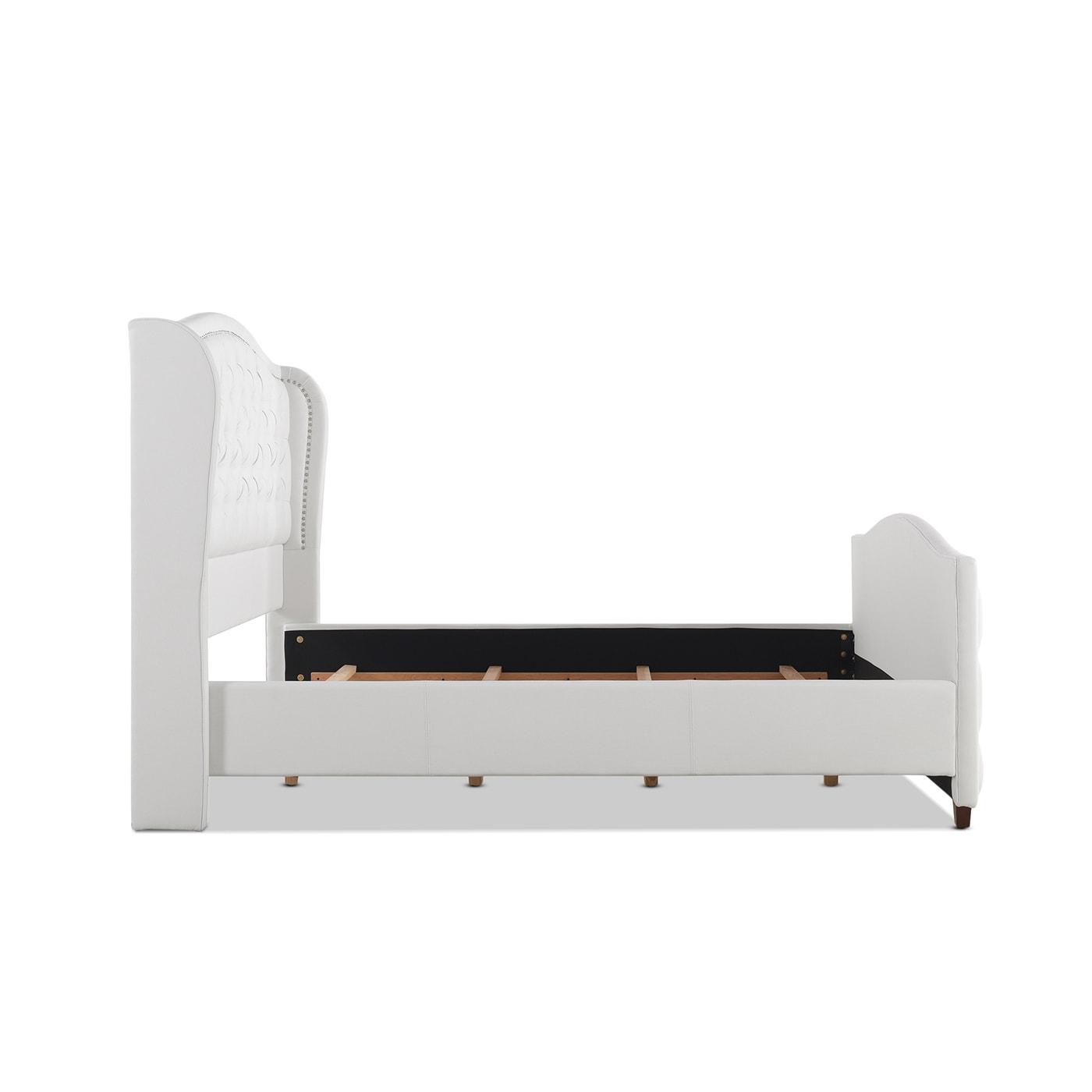 Marcella Tufted Wingback King Bed Bright White