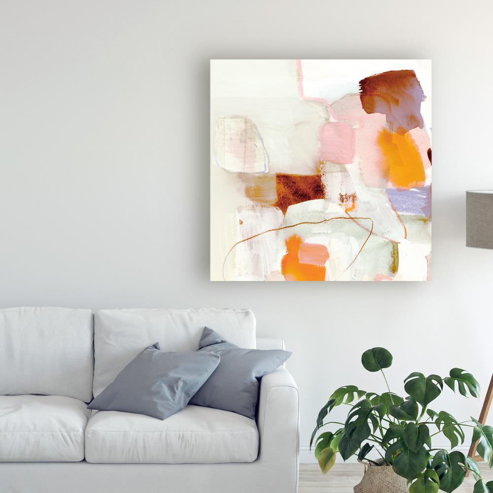 Orange and White Abstract Canvas Art for Nursery