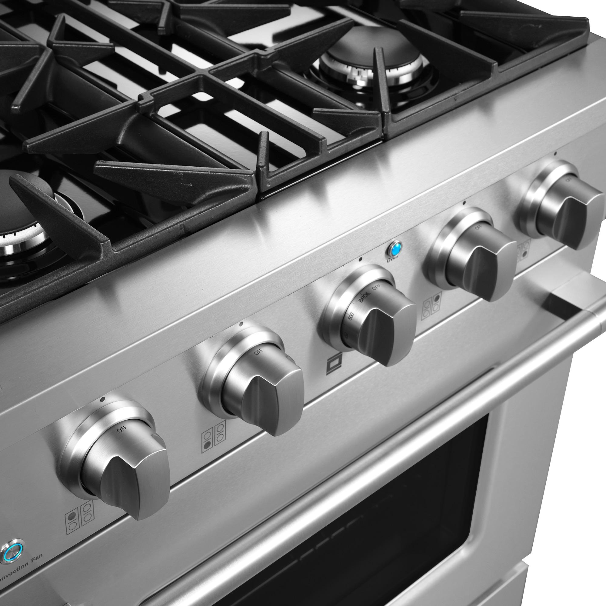 30 in. 3.5 cu. ft. Gas Range with 4 Burners in Stainless Steel