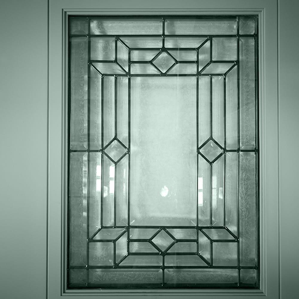 Calhome Modern Exterior Fiberglass Front Entry Door Slab with Designer Decorative Glass Door Slab Only