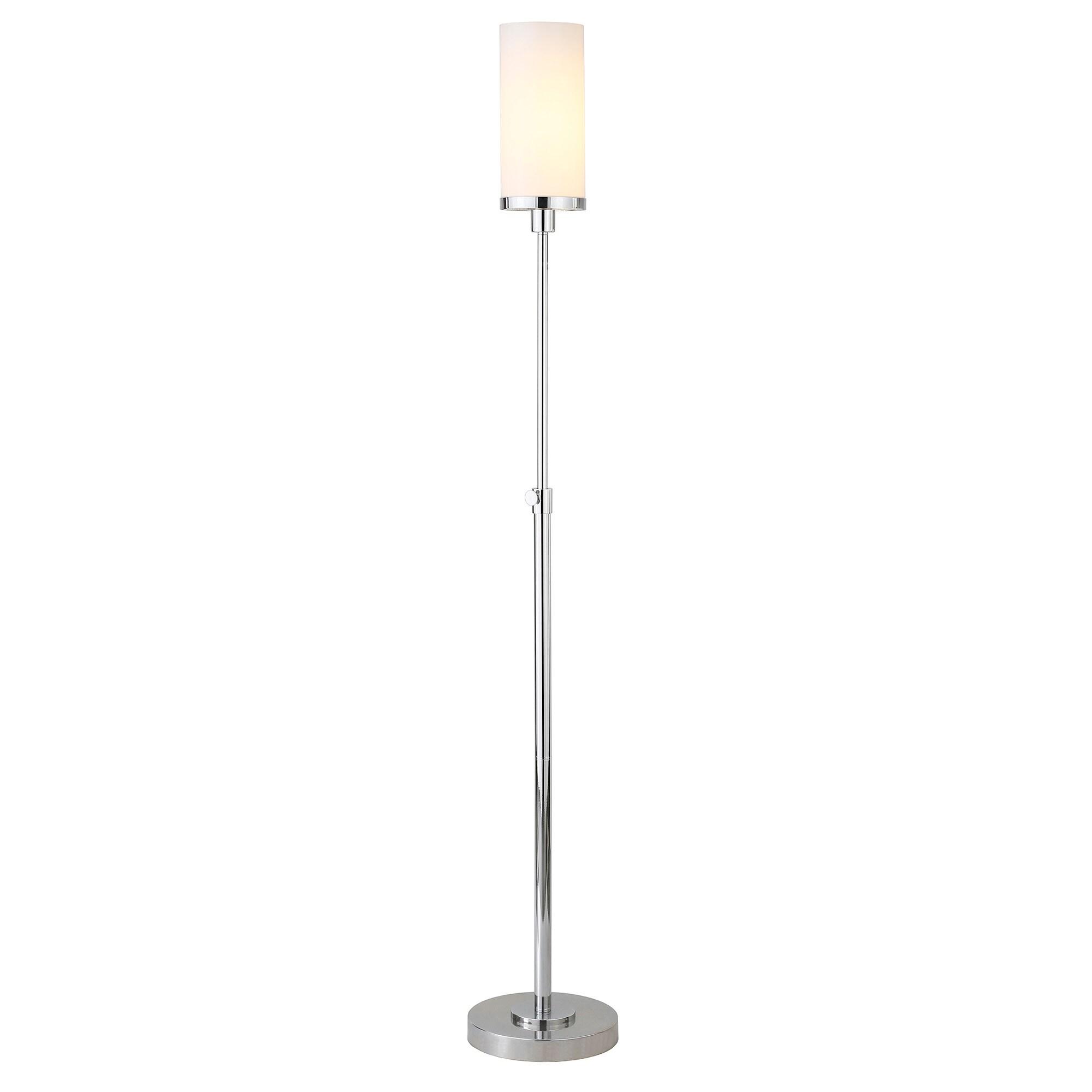 Henn&Hart 11" Polished Nickel Finish Metal/Glass Floor Lamp