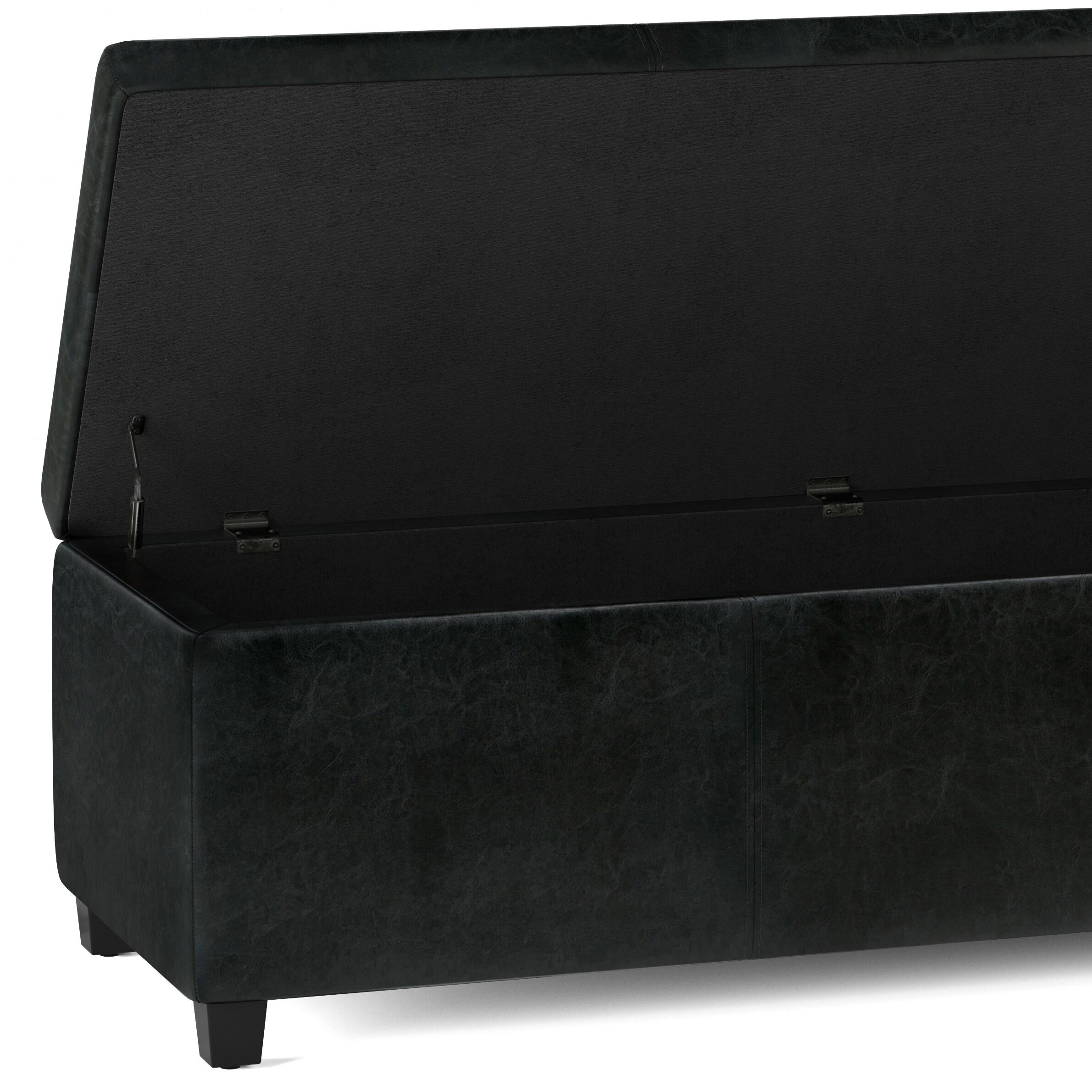 Simpli Home Avalon Extra Large Storage Ottoman Bench,Assembled
