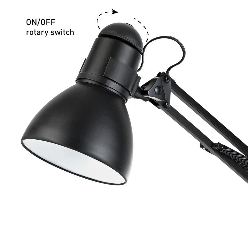 Globe Electric 28" Contemporary Heavy Base Architect Black Swing Arm Desk Lamp, 5698601