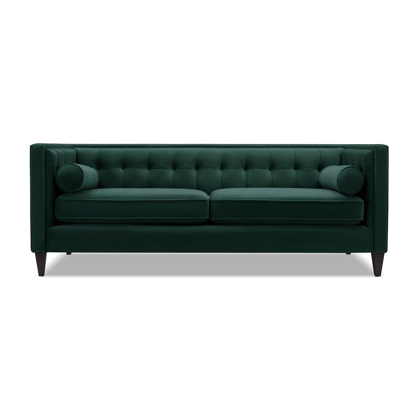 Jack 84" Tufted Tuxedo Sofa Double Cushion Evergreen