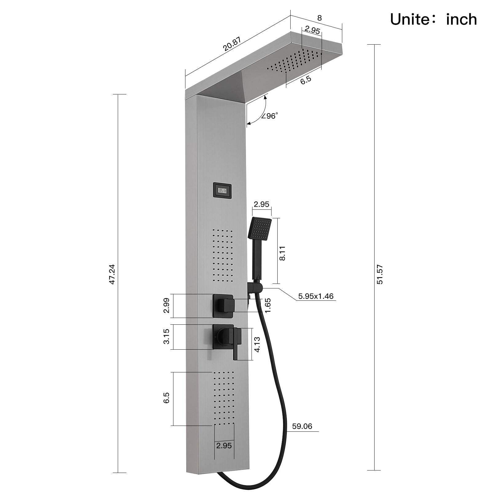 2-Jet Shower Panel System With Hand Shower