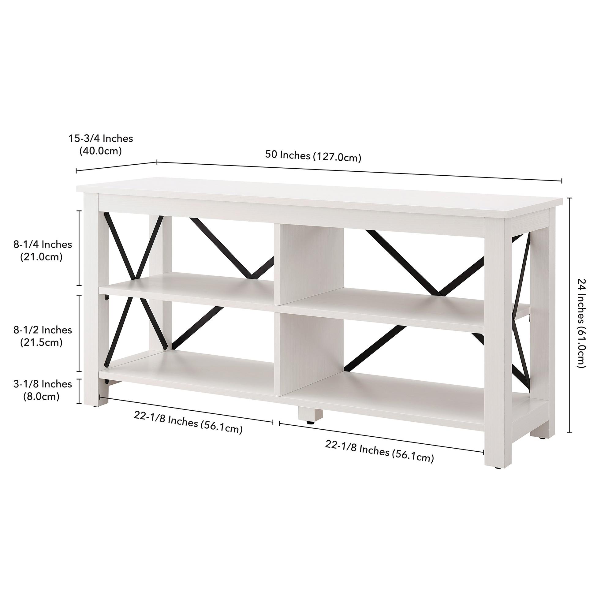 Evelyn&Zoe Sawyer Rectangular TV Stand for TV's up to 55", White